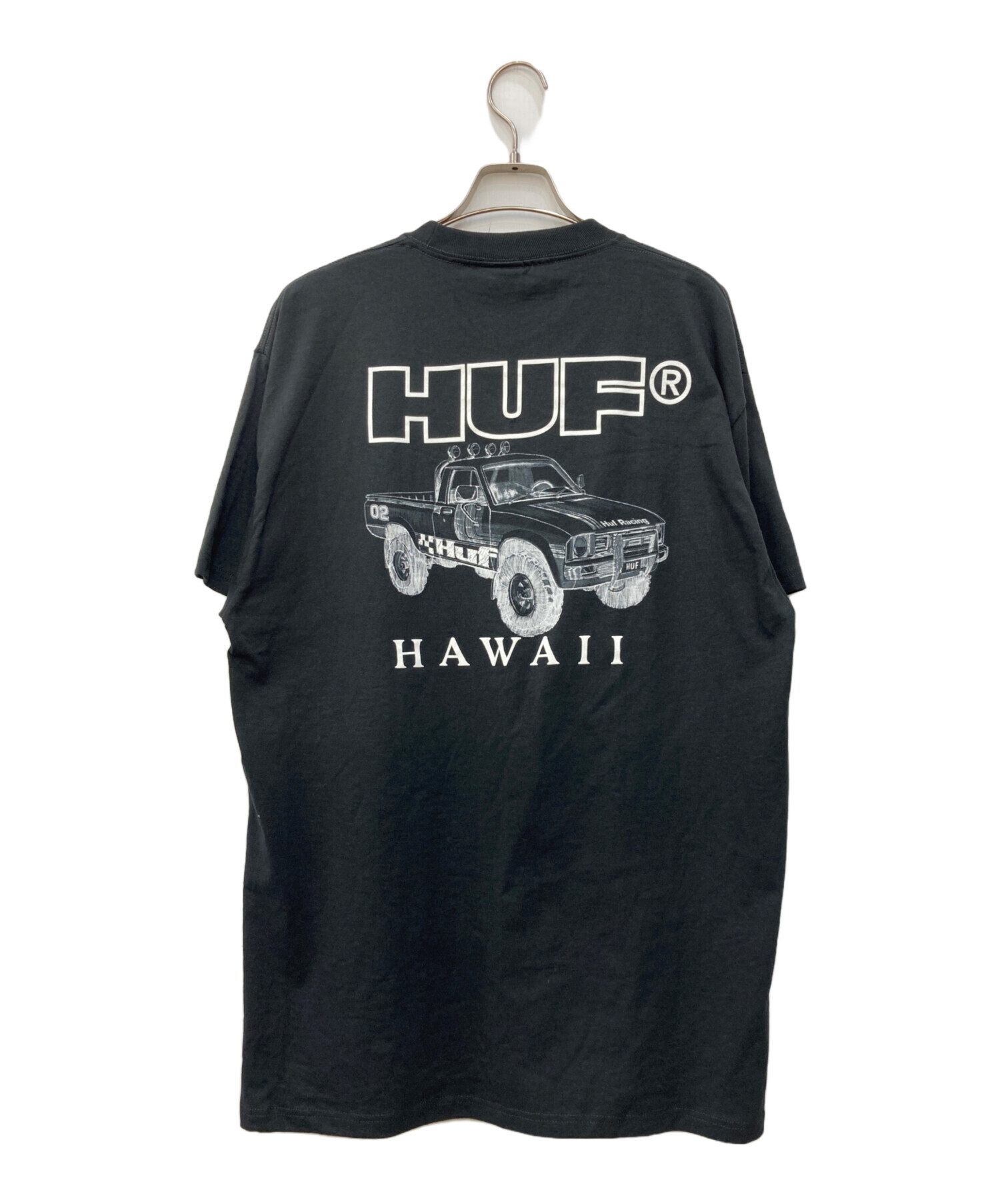 中古・古着通販】HUF (ハフ) プリントTシャツ ブラック サイズ:L 未 
