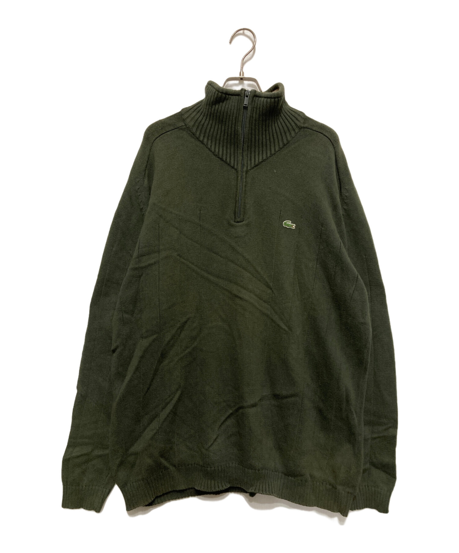中古・古着通販】LACOSTE (ラコステ) ハーフジップニット カーキ