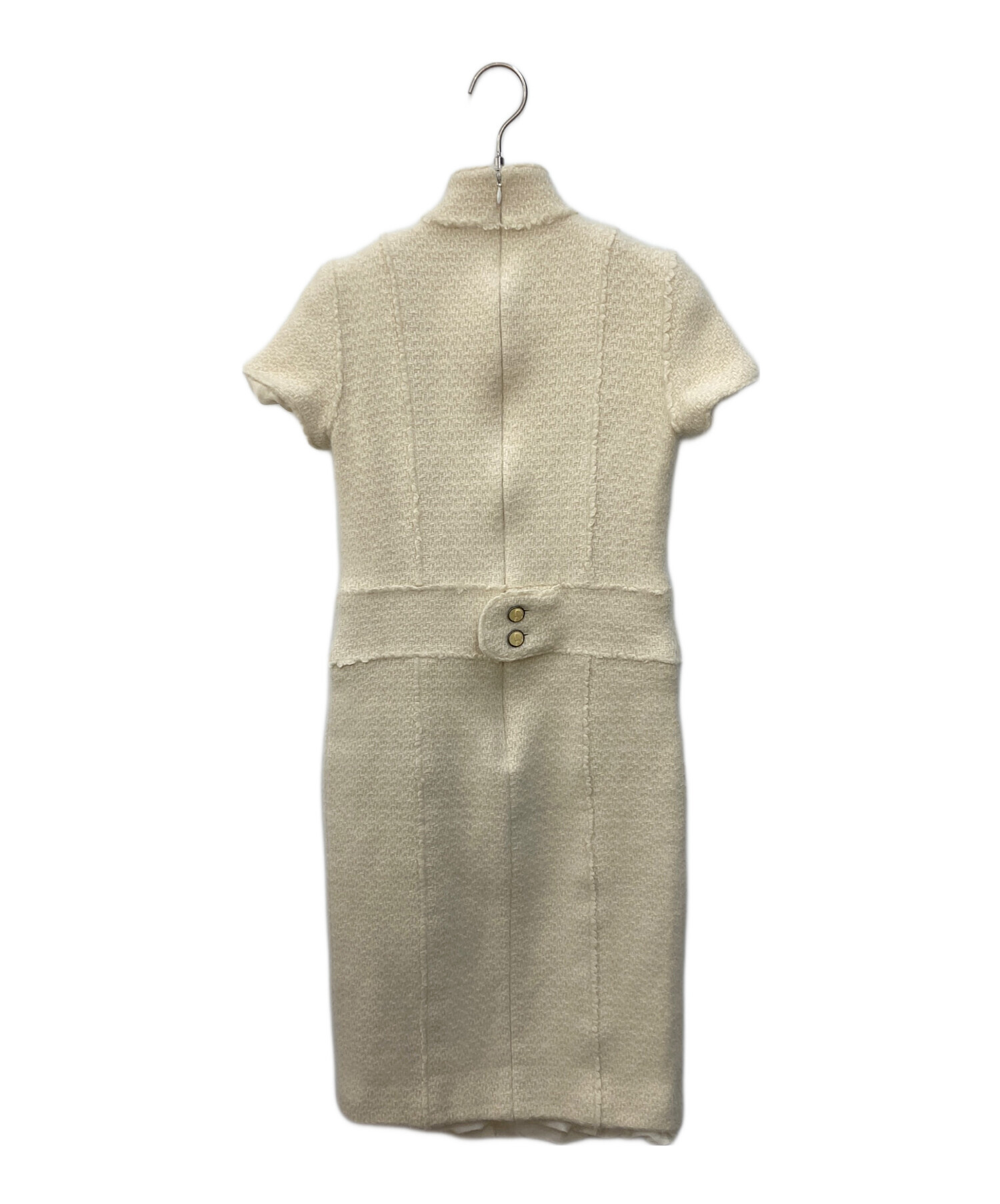中古・古着通販】CHANEL (シャネル) ツイードワンピース アイボリー