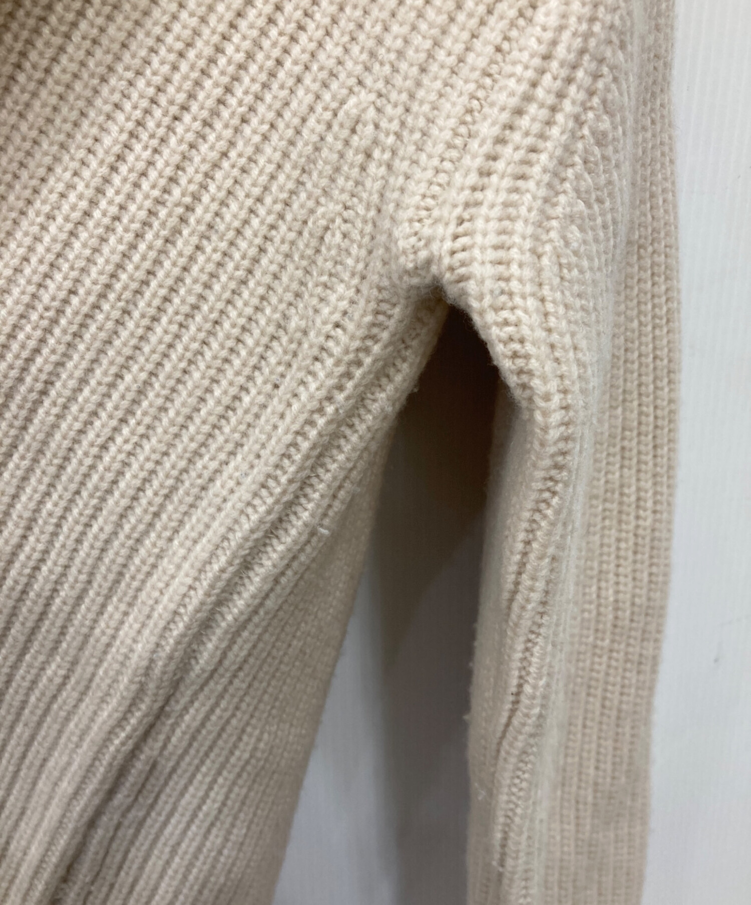 中古・古着通販】NKNIT (ンニット) ハーフジップニット ベージュ
