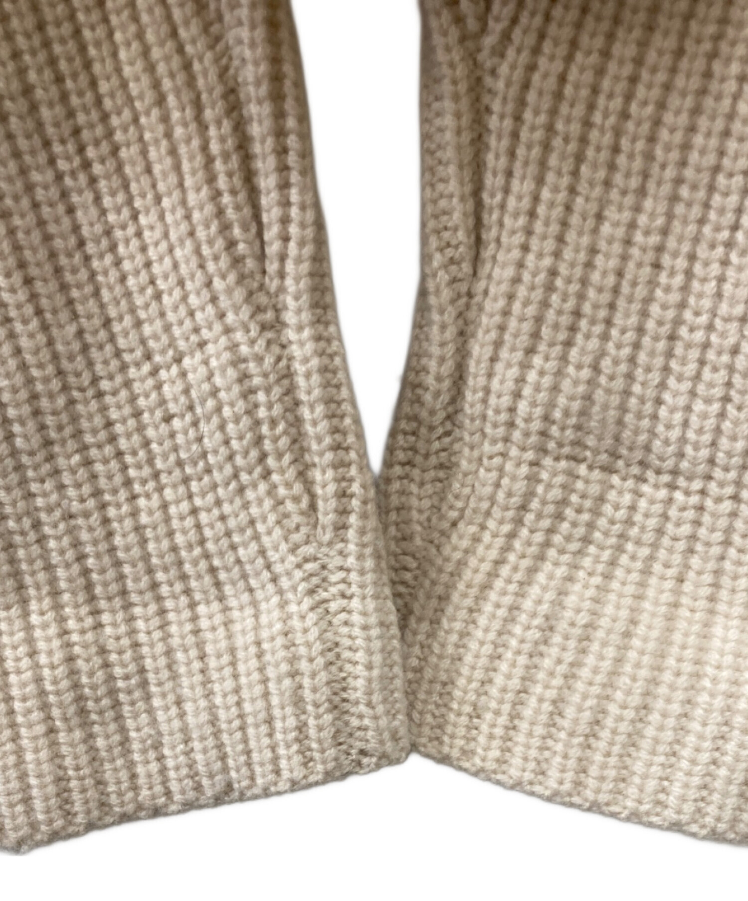 中古・古着通販】NKNIT (ンニット) ハーフジップニット ベージュ
