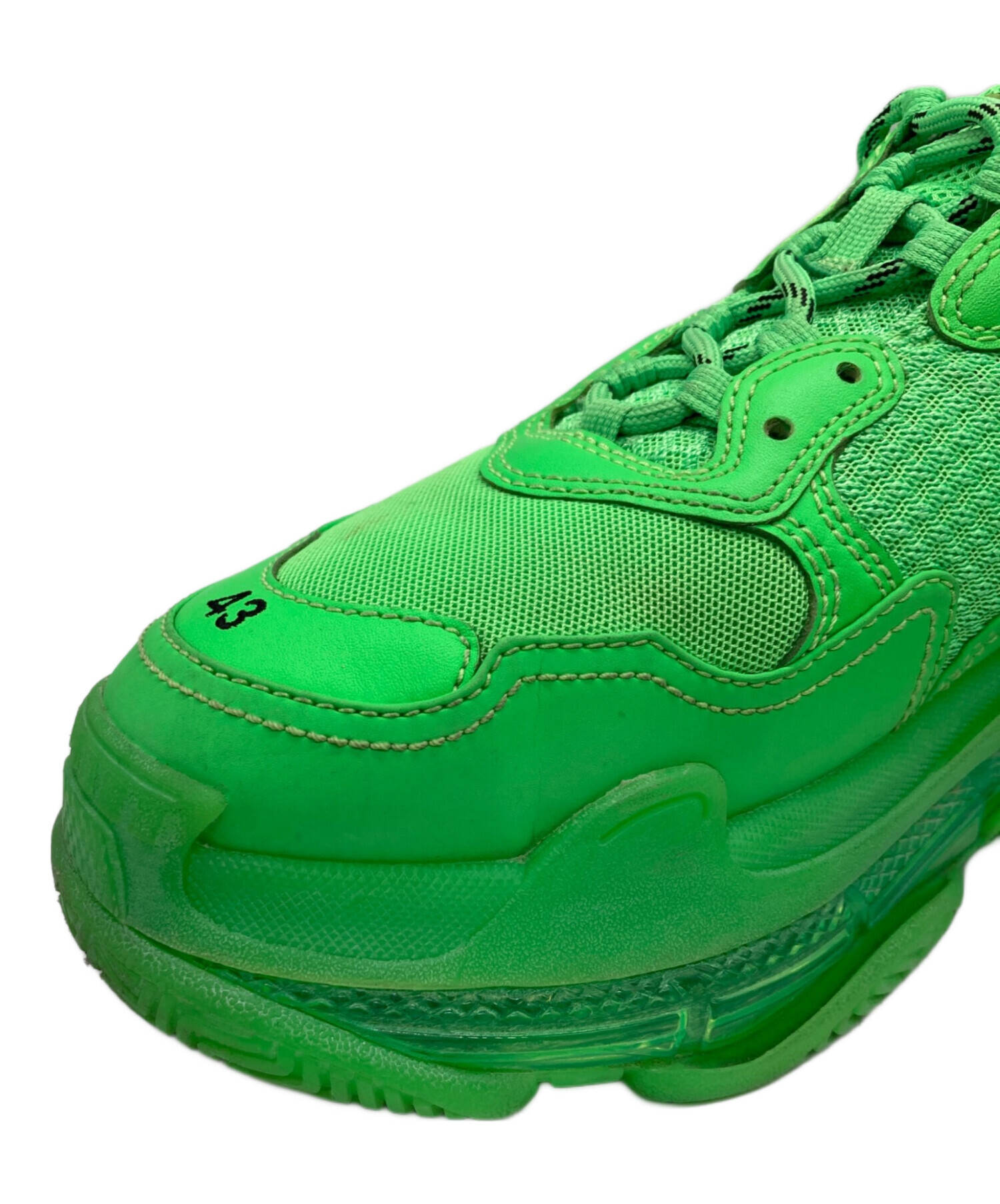 クリアランスセール BALENCIAGA トリプルS サイズ43 ブラック/グリーン 
