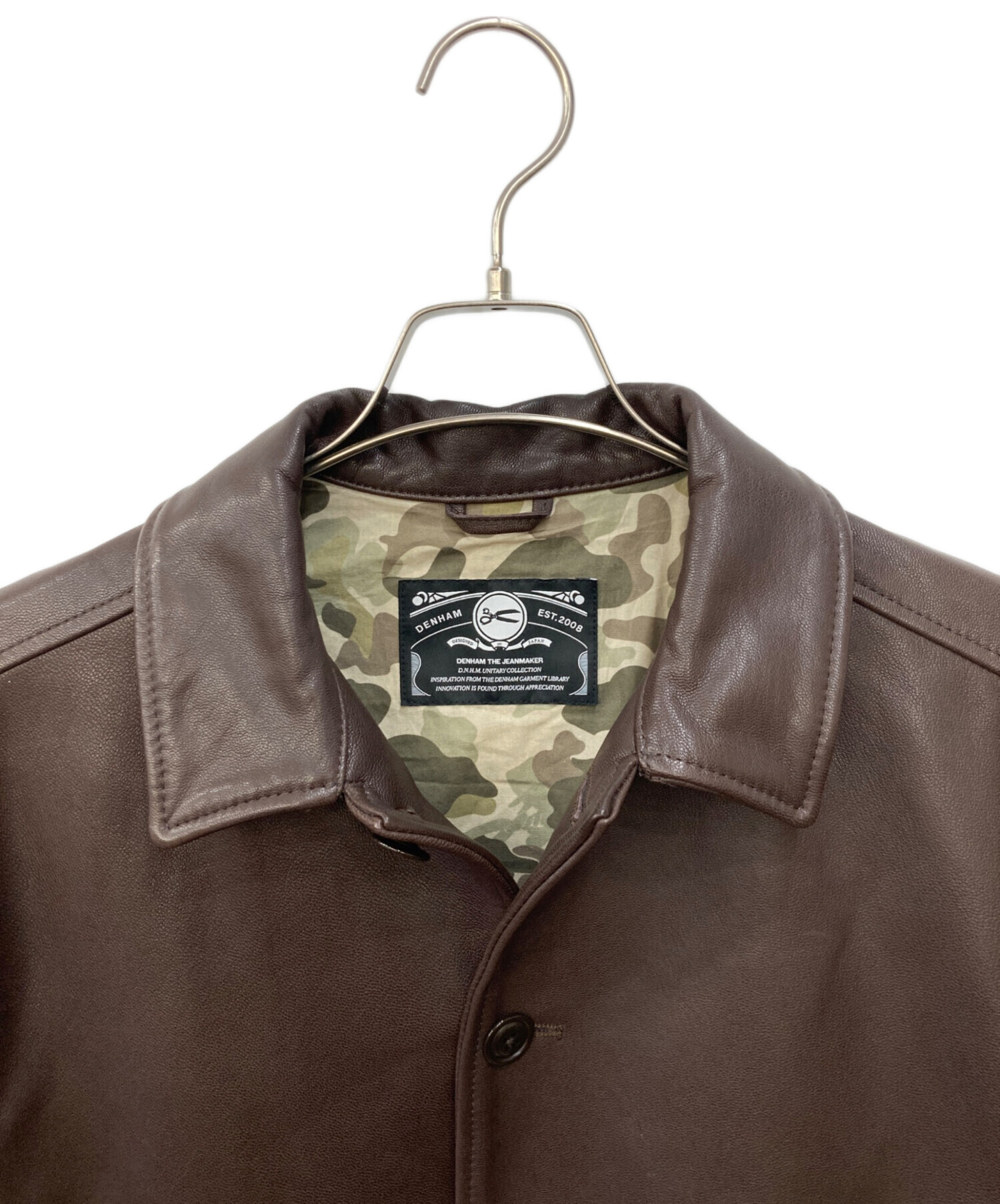 中古・古着通販】Denham (デンハム) ラムレザージャケット ブラウン 
