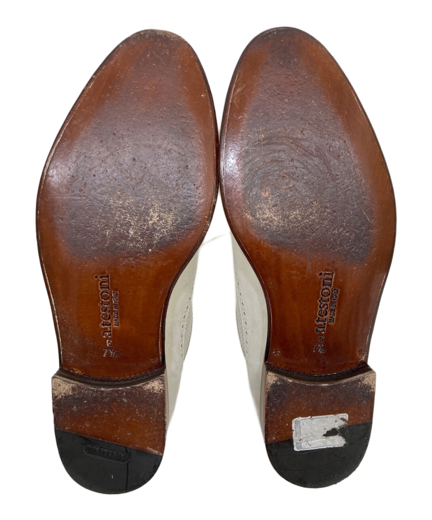 美品 アテストーニ 革靴 シングルモンク ウイングチップ ７ 約25.5cm 美品 アテストーニ 革靴 シングルモンク ウイングチップ 7 約25.5cm
