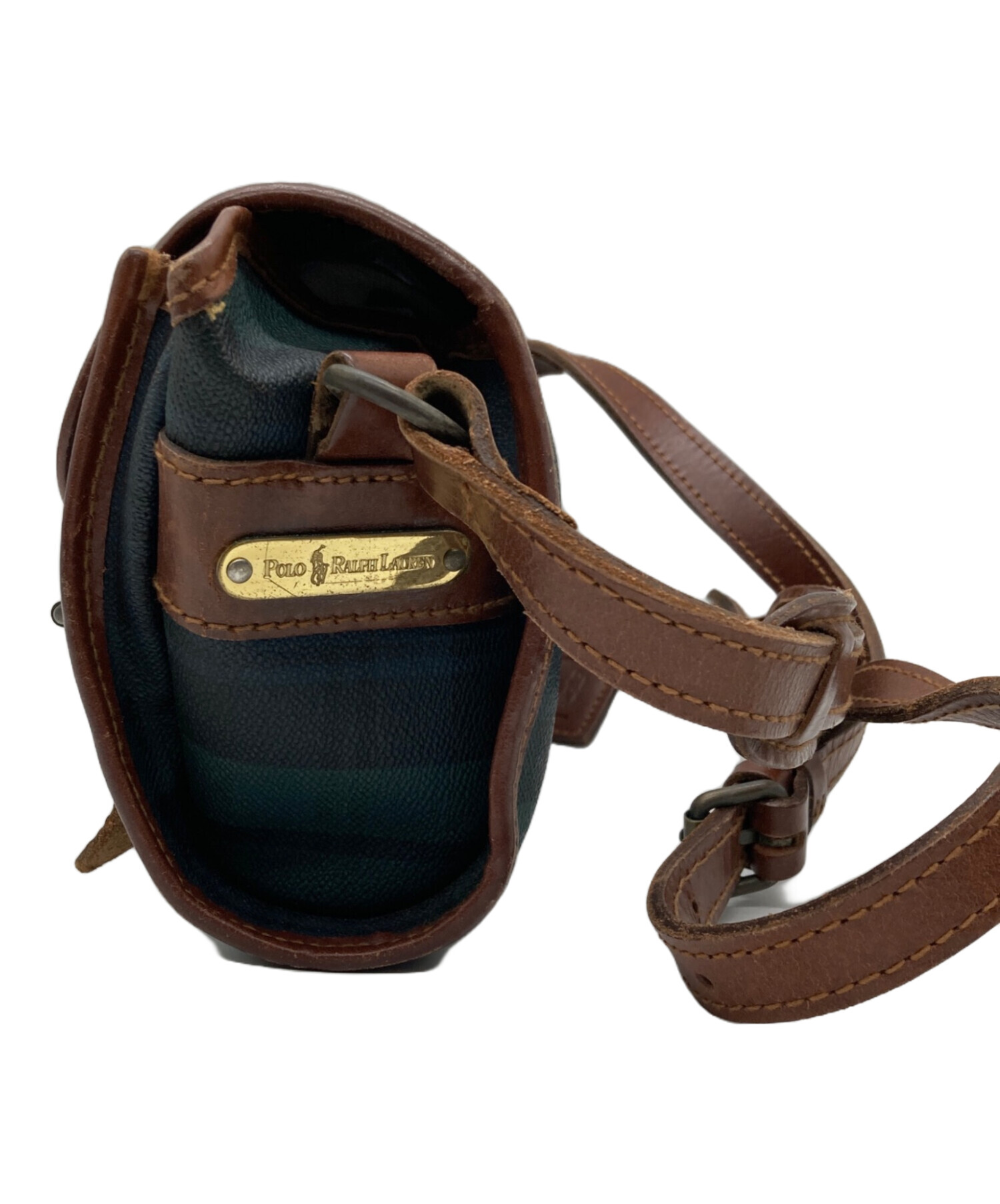 【新品・未使用】LAUREN ダークグリーンショルダーバッグ 中型 中古・古着通販】RALPH LAUREN (ラルフローレン) ショルダーバッグ