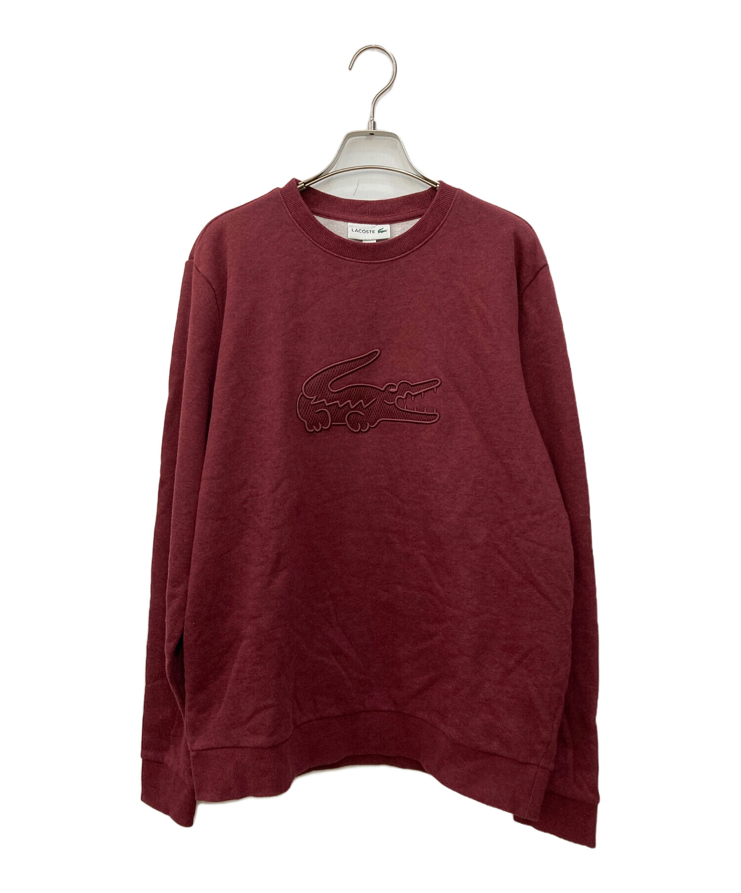 中古・古着通販】LACOSTE (ラコステ) デカロゴ刺繍スウェット レッド 