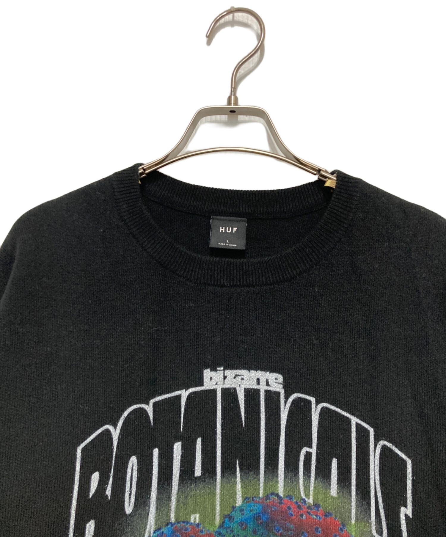中古・古着通販】HUF (ハフ) MIND JOURNEY SWEATER ブラック サイズ:L