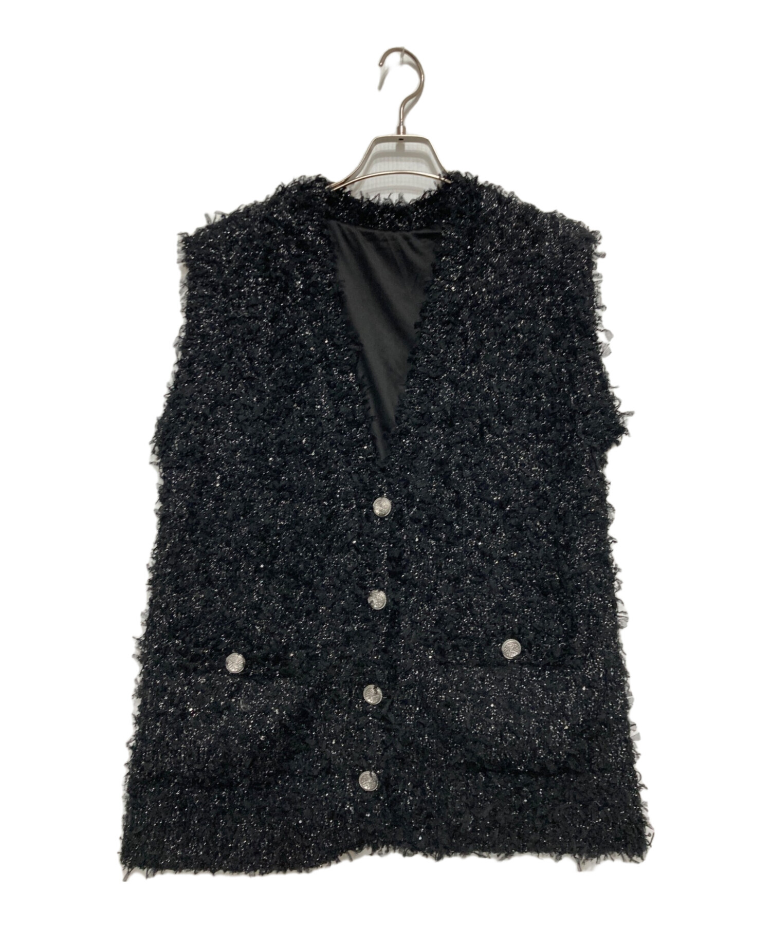 ベスト+ジレ gypsohila sugar gillet 中古・古着通販】Gypsohila (ジプソフィア) Sugar Gillet ブラック