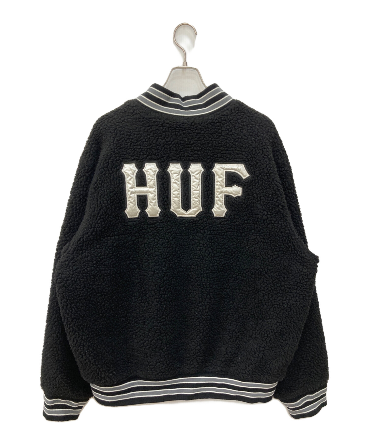 HUF SHERPA VARSITY JACKET ブラック ＬXL 中古・古着通販】HUF (ハフ) SHERPA VARSITY JACKET ブラック サイズ