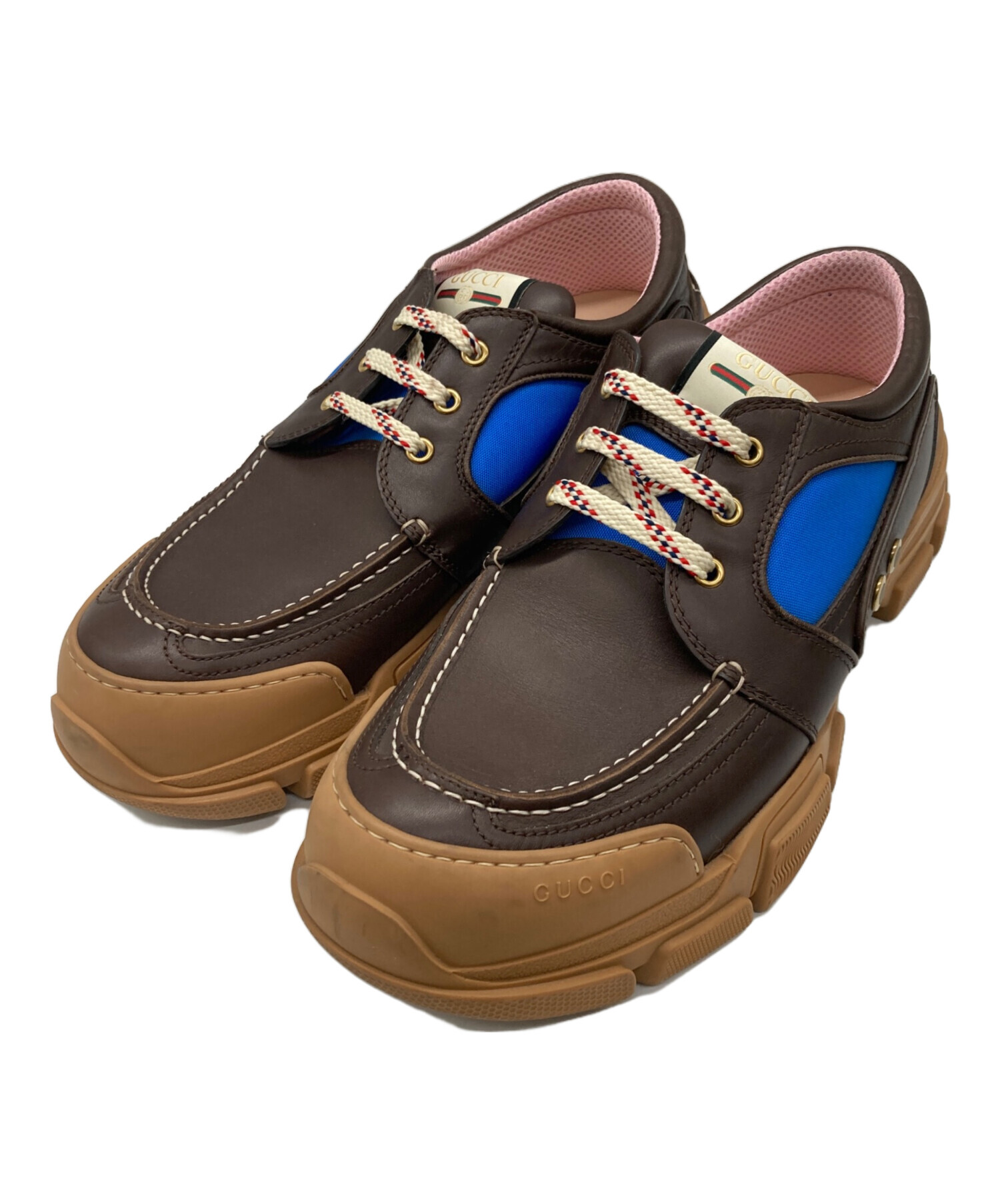 中古・古着通販】GUCCI (グッチ) BOATREK SNEAKER LEATHER ブラウン 
