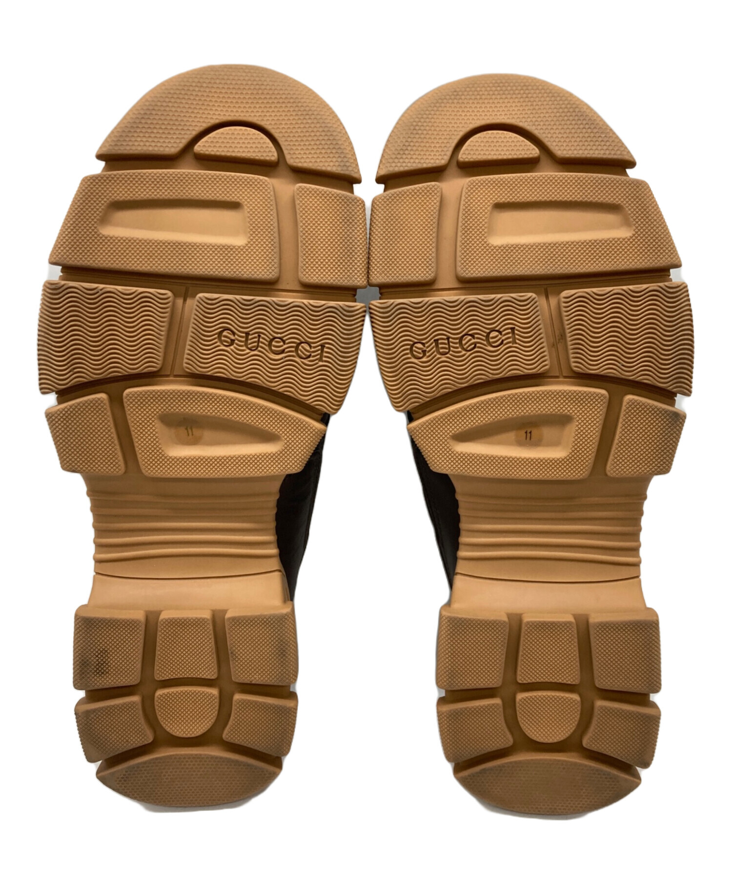 中古・古着通販】GUCCI (グッチ) BOATREK SNEAKER LEATHER ブラウン 