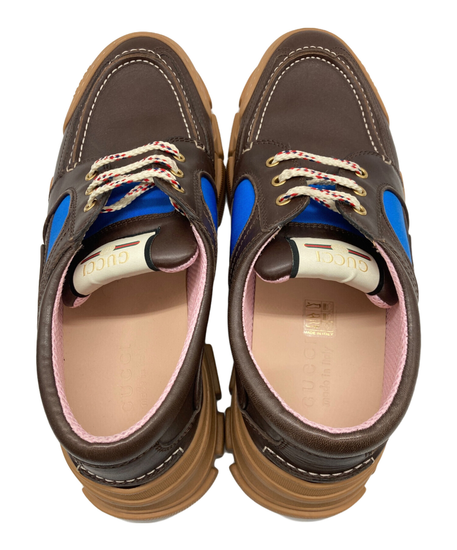 中古・古着通販】GUCCI (グッチ) BOATREK SNEAKER LEATHER ブラウン 