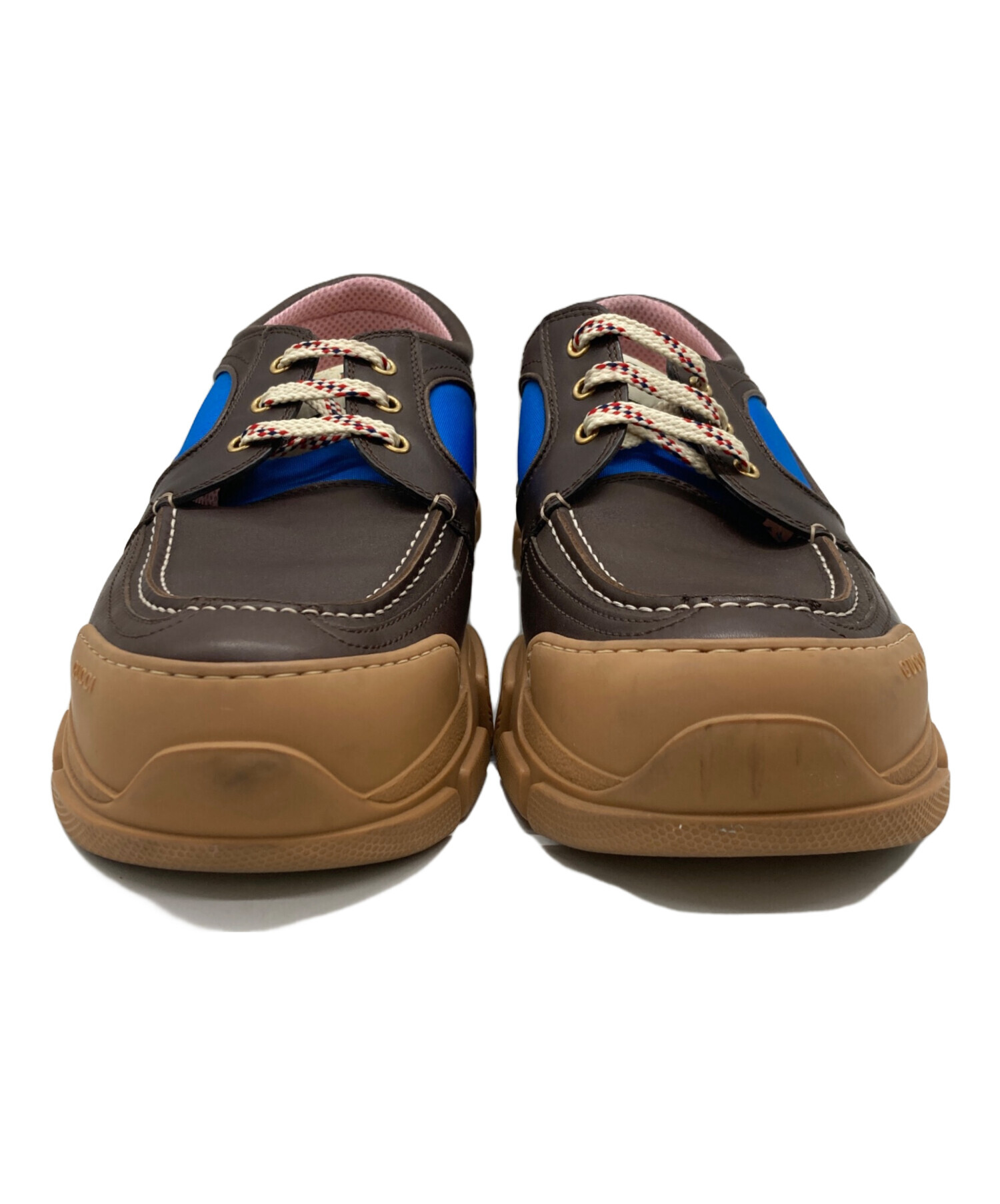 中古・古着通販】GUCCI (グッチ) BOATREK SNEAKER LEATHER ブラウン 