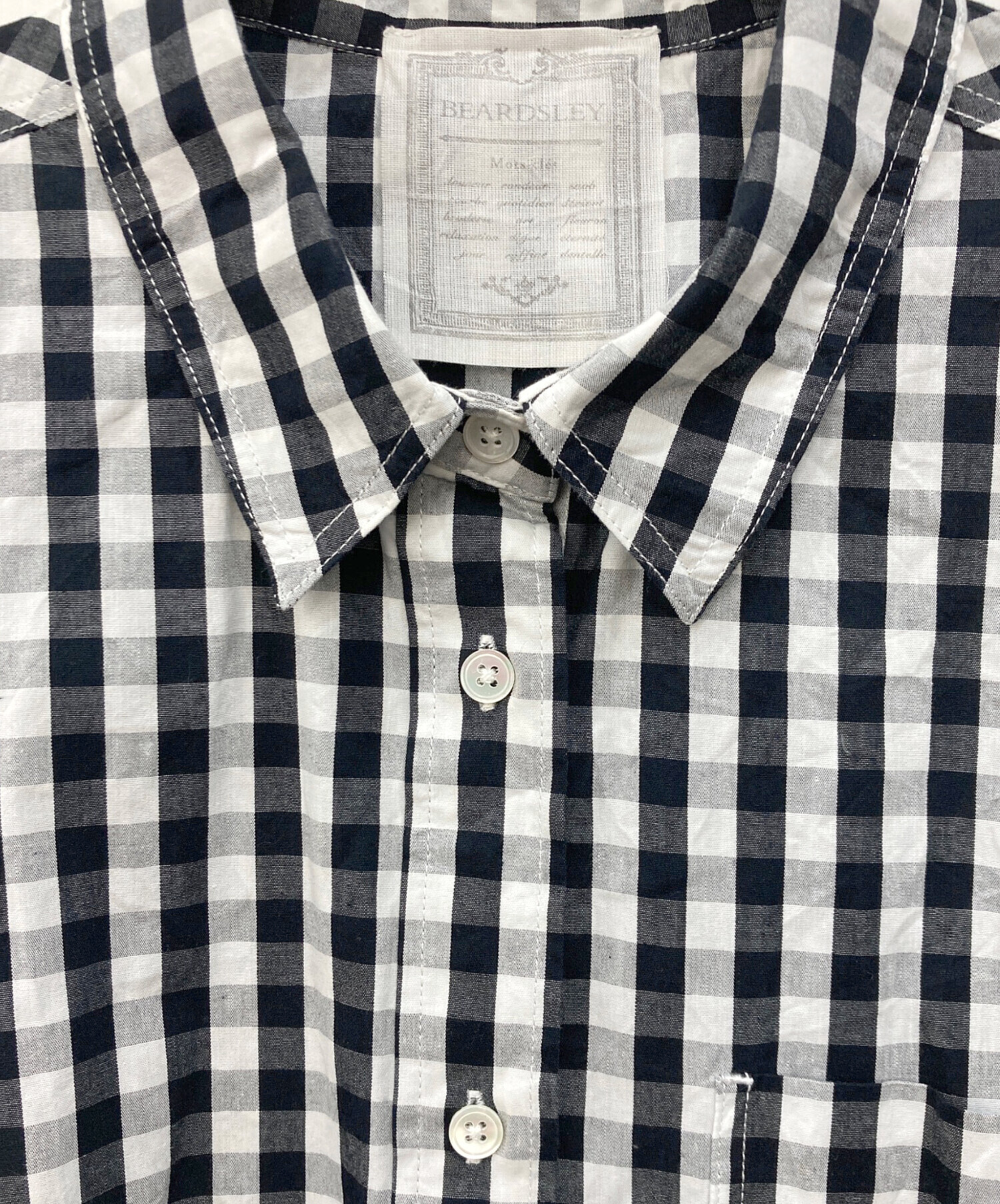 中古・古着通販】BEARDSLEY (ビアズリー) ギンガム ワッシャーシャツ