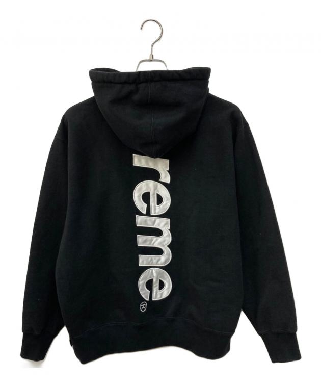 SUPREME (シュプリーム) Satin Applique Hooded Sweatshirt ブラック