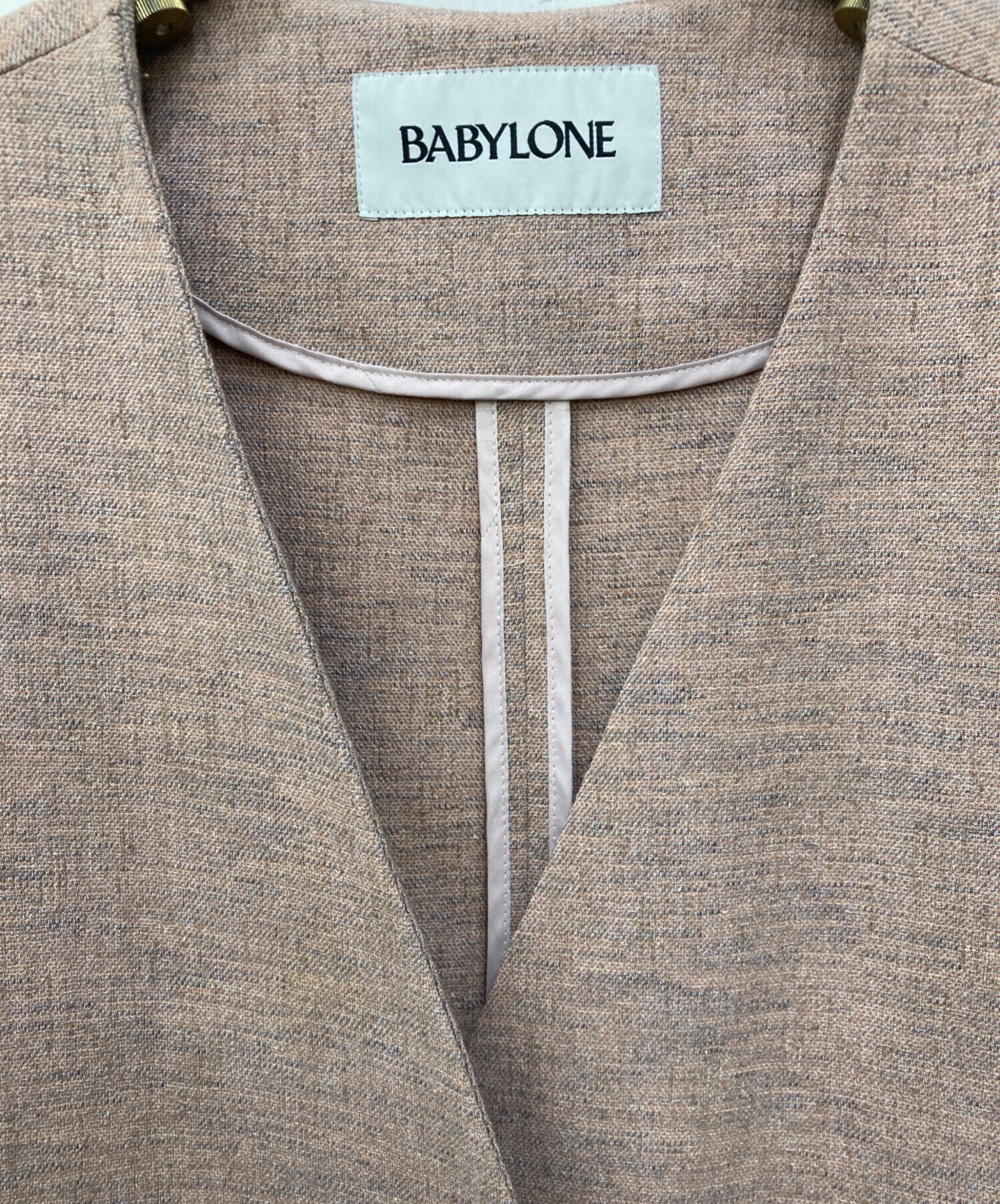 中古・古着通販】BABYLONE (バビロン) ノーカラーツイードジャケット