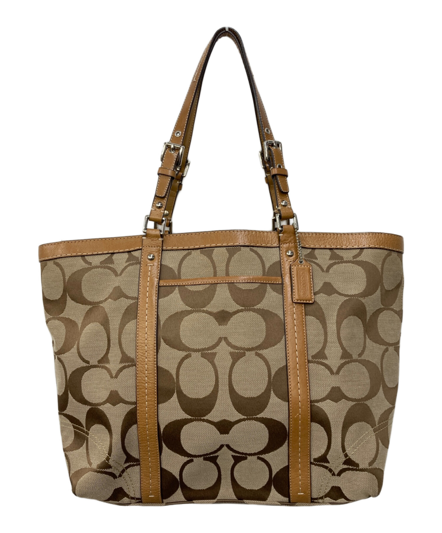中古・古着通販】COACH (コーチ) シグネイチャートートバッグ ベージュ 