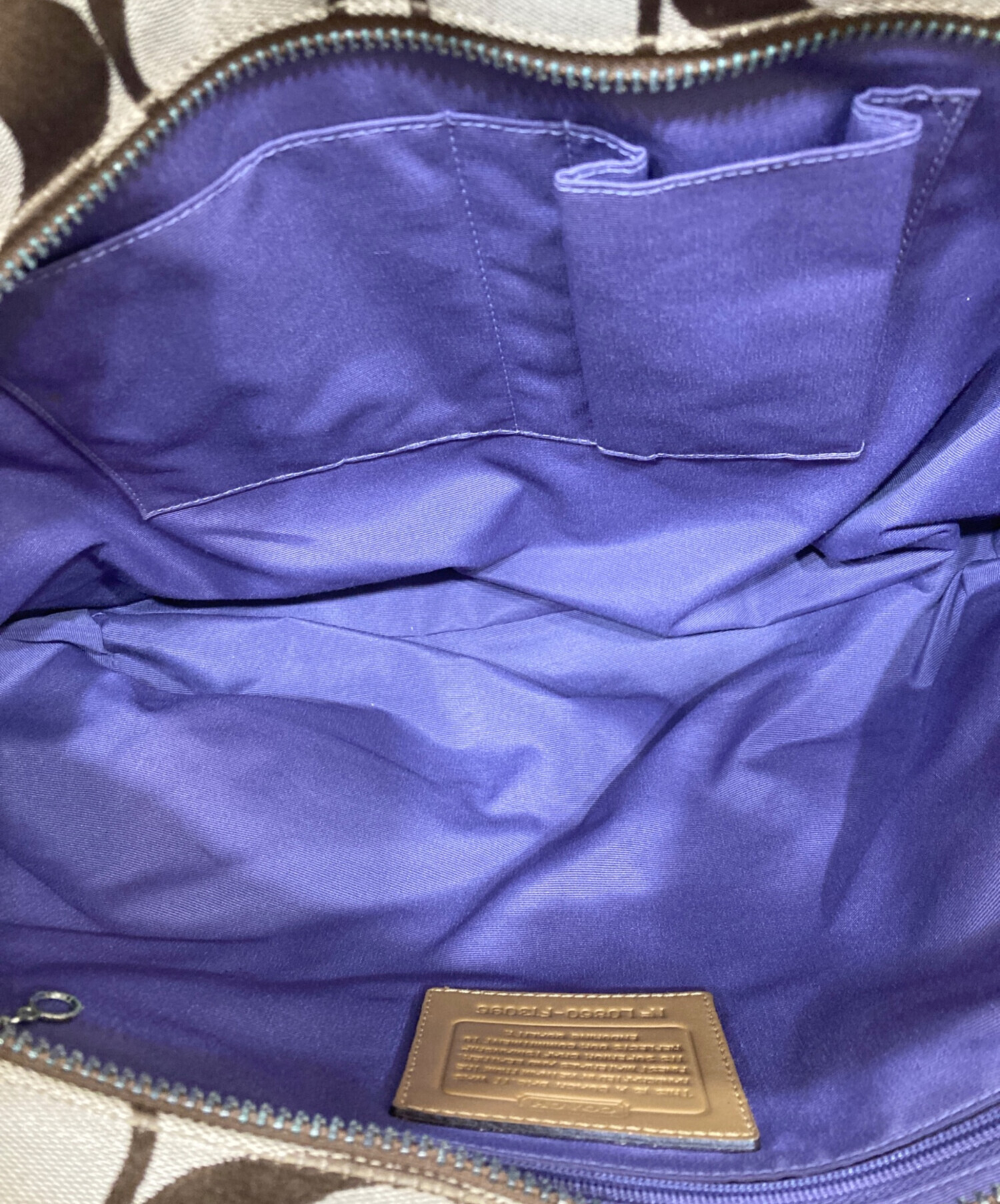 中古・古着通販】COACH (コーチ) シグネイチャートートバッグ ベージュ 