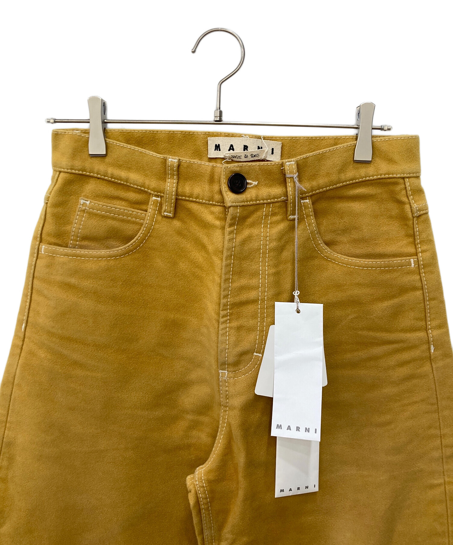 MARNI　イエロー　コーデュロイ ワイドパンツ 中古・古着通販】MARNI (マルニ) 19AW モールスキン コットン