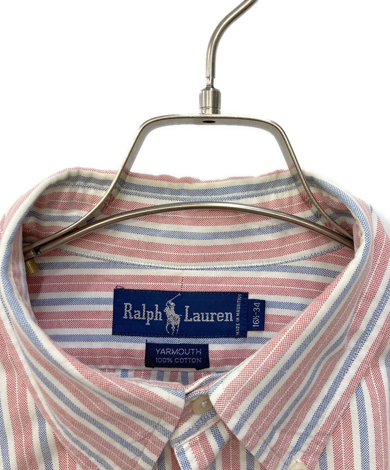 ラルフローレン ヤーマス ストライプ ボタンダウンシャツ ピンク 17 希少 中古・古着通販】POLO RALPH LAUREN (ポロ・ラルフローレン