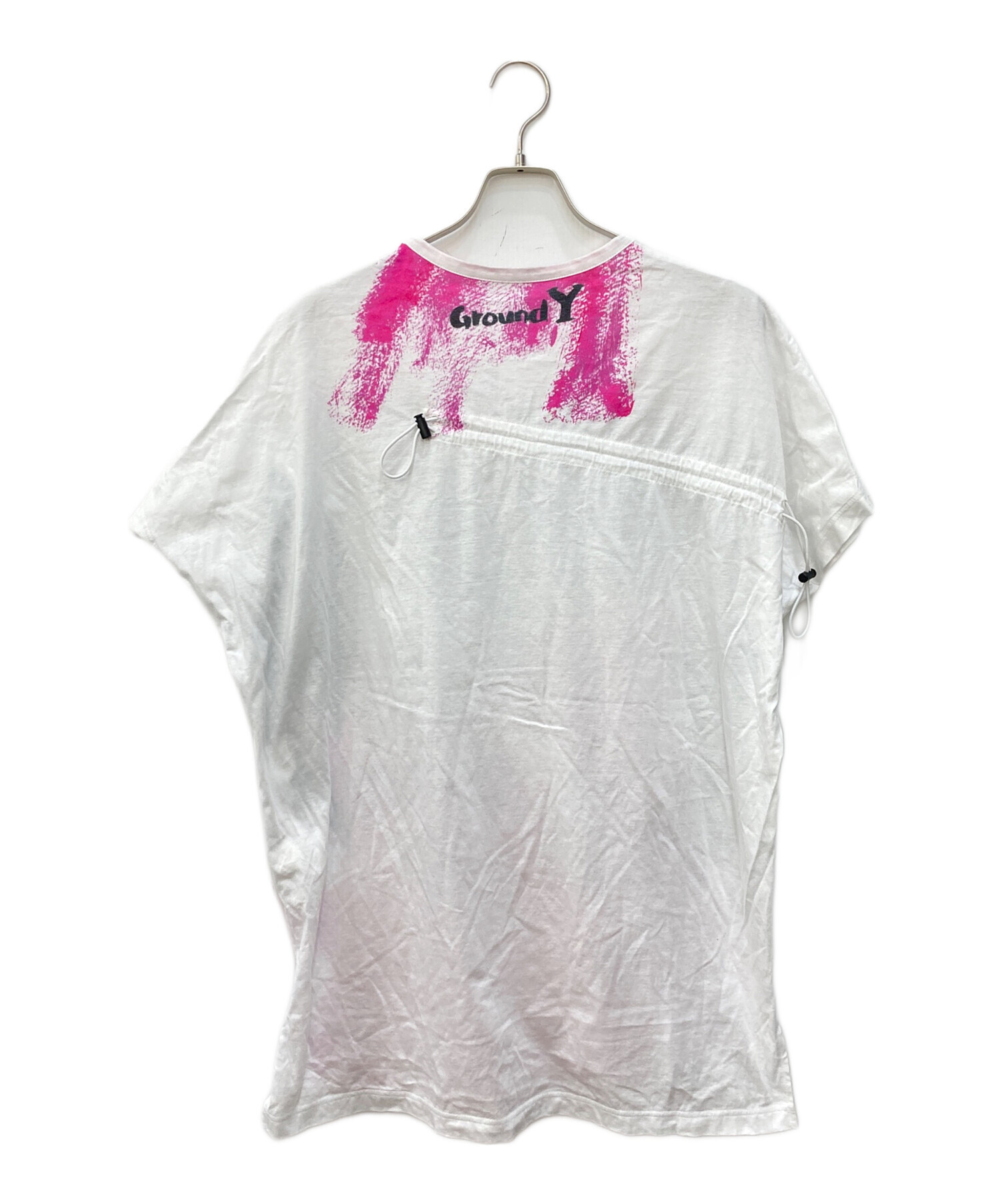 中古・古着通販】GROUND Y (グラウンドワイ) プリントTシャツ ホワイト 
