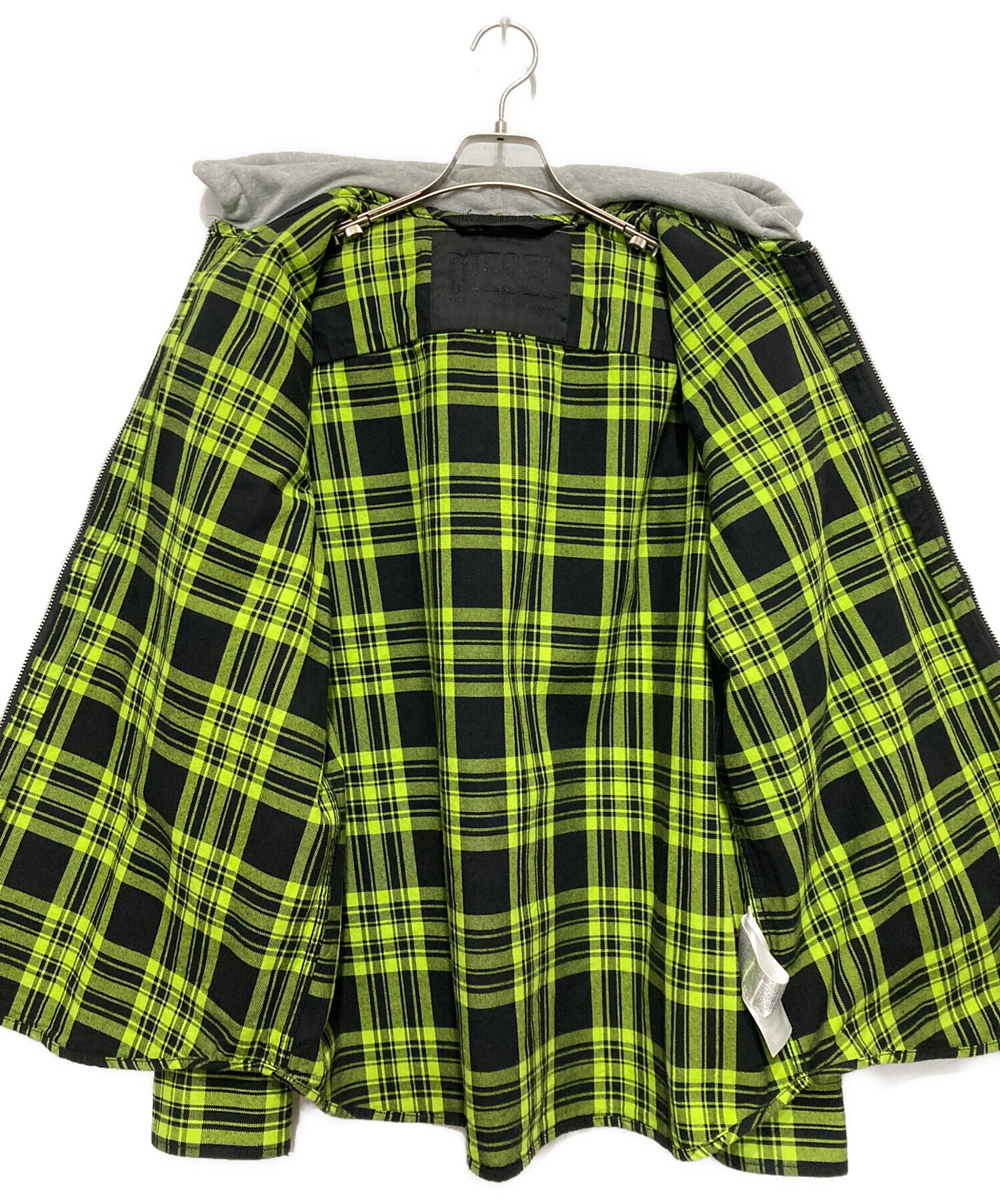 DIESEL ディーゼル　デニム　ドッキング　コート　チェック. 中古・古着通販】DIESEL (ディーゼル) ドッキングデニムジャケット