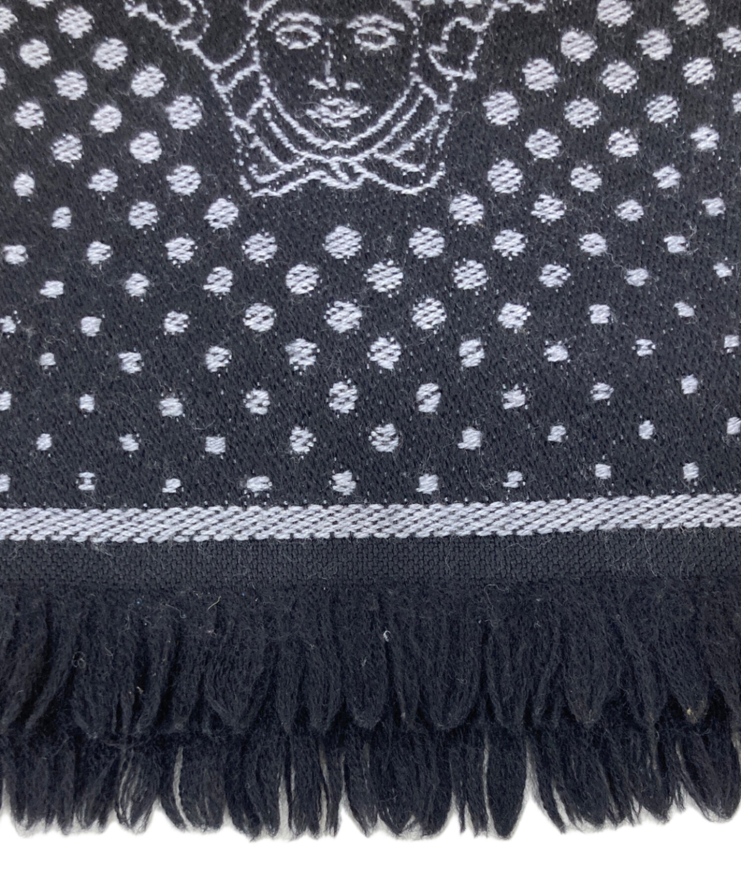 中古・古着通販】VERSACE (ヴェルサーチェ) ウールマフラー ブラック