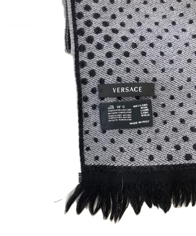 中古・古着通販】VERSACE (ヴェルサーチェ) ウールマフラー ブラック