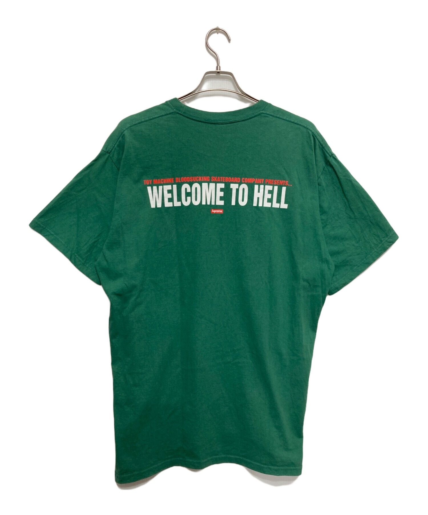 中古・古着通販】SUPREME (シュプリーム) x Toy Machine Welcome To ウェルカム トゥ ヘル グリーンTシャツ
