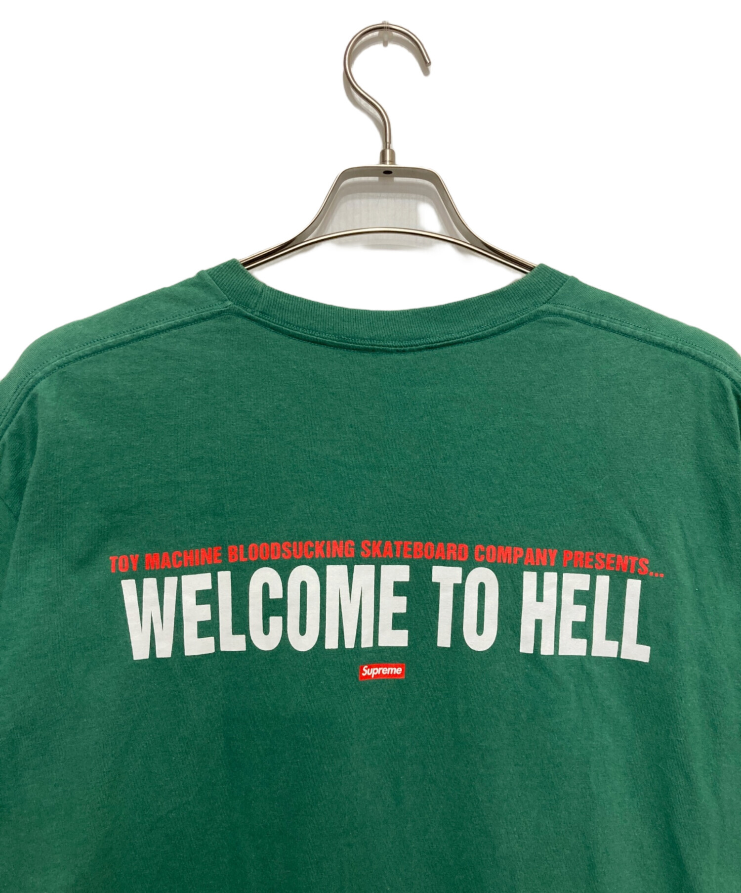 中古・古着通販】SUPREME (シュプリーム) x Toy Machine Welcome To ウェルカム トゥ ヘル グリーンTシャツ