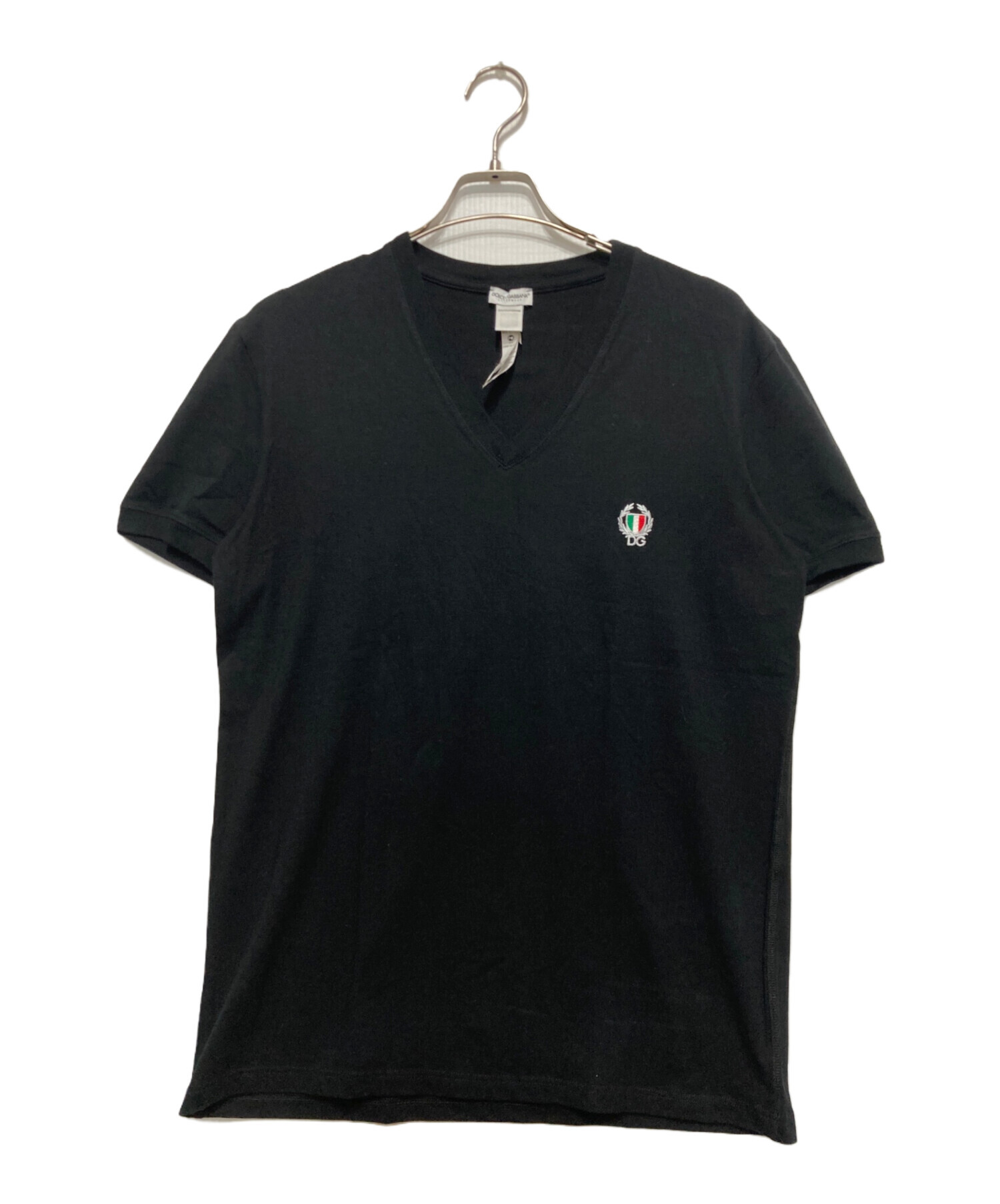 【希少サイズ】DOLCE&GABBANA イタリア製 ワッペンTシャツ 黒54 中古・古着通販】DOLCE & GABBANA (ドルチェ＆ガッバーナ) ロゴ