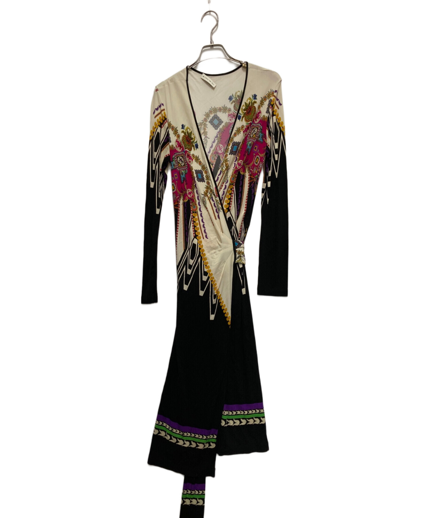 中古・古着通販】ETRO (エトロ) 総柄ワンピース ブラック サイズ:46 