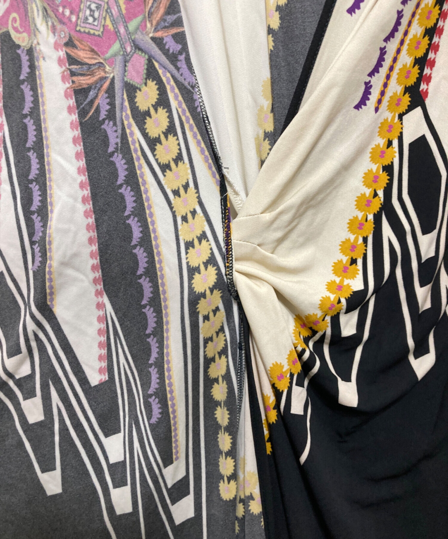 中古・古着通販】ETRO (エトロ) 総柄ワンピース ブラック サイズ:46 