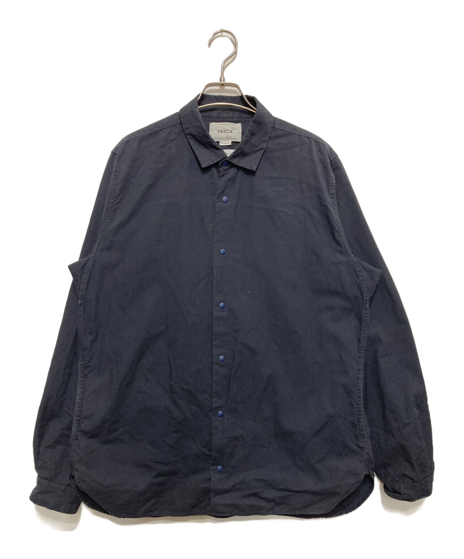 【新品タグ付】YAECA ヤエカ　11 C/S SNAPシャツ　ブラック　S 絹 中古・古着通販】YAECA (ヤエカ) スナップボタンシャツ ネイビー