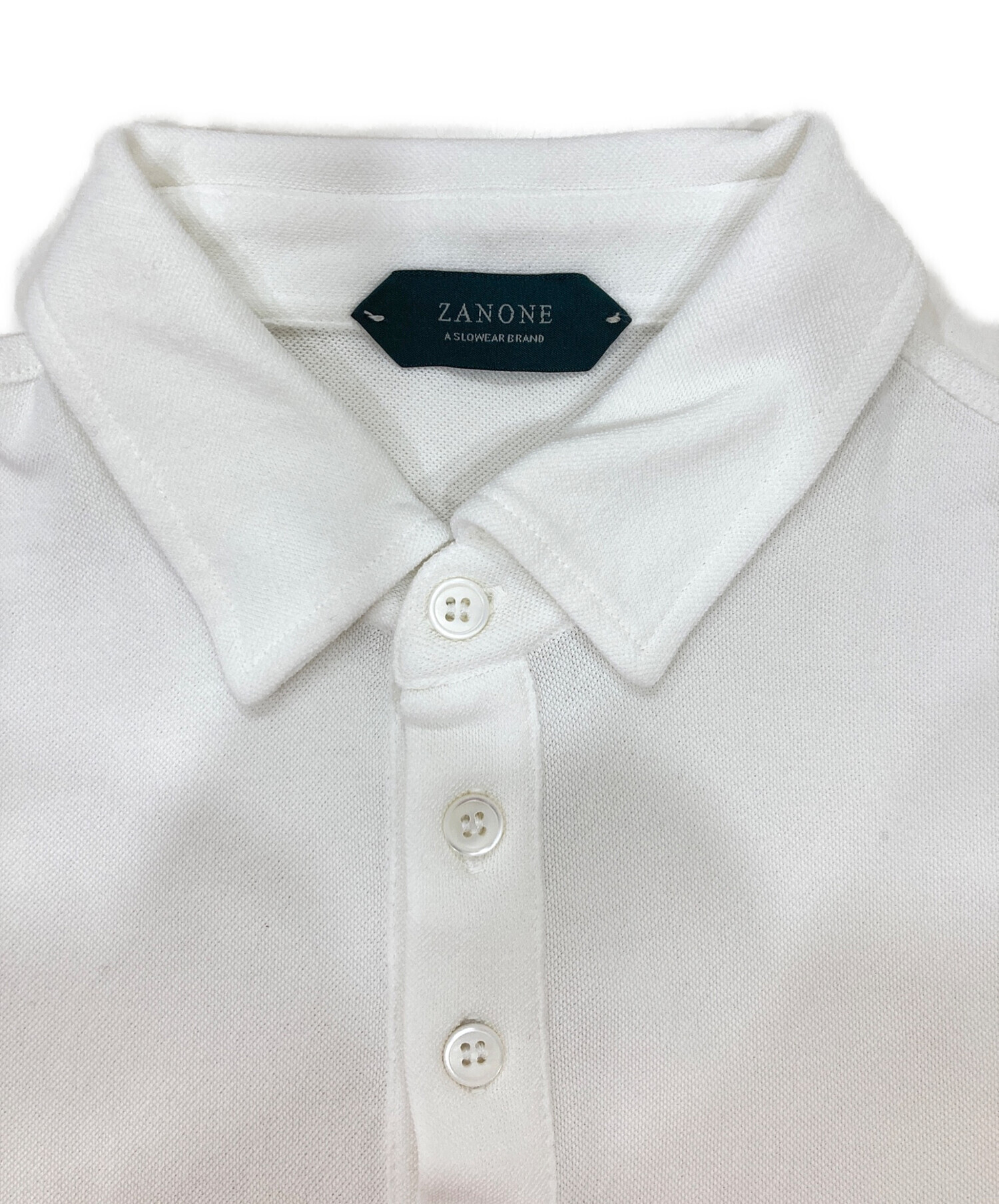 中古・古着通販】Zanone (ザノーネ) ニットポロシャツ ホワイト サイズ 