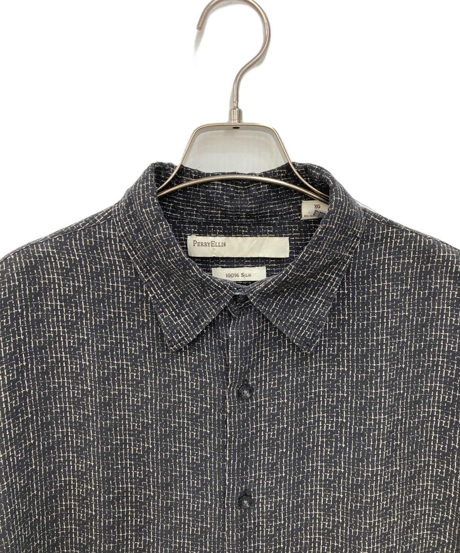 中古・古着通販】PERRY ELLIS (ペリーエリス) シルクシャツ ブラック