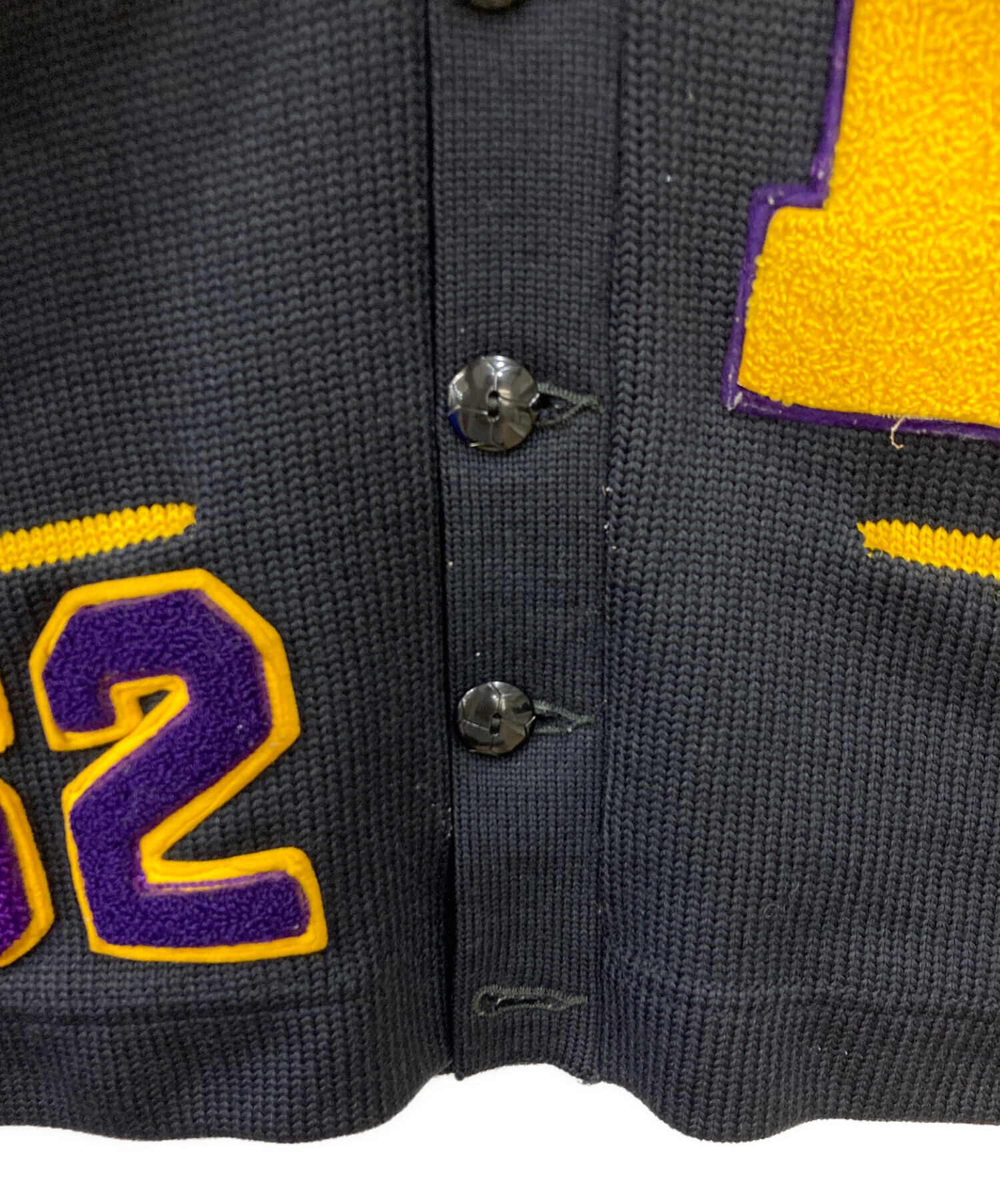 中古・古着通販】DEHEN (ディーエン) レタードカーディガン ネイビー