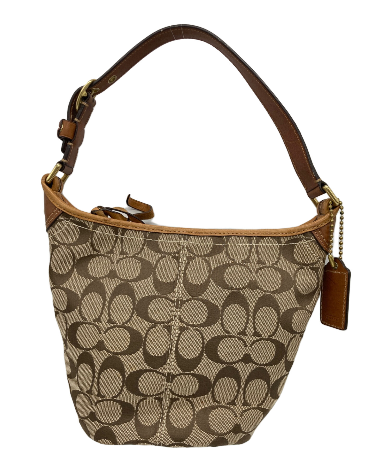 【美品】コーチ　ワンショルダーバッグ　バッグ　ブラウン　レザー　ショルダー 中古・古着通販】COACH (コーチ) ワンショルダーバッグ ブラウン