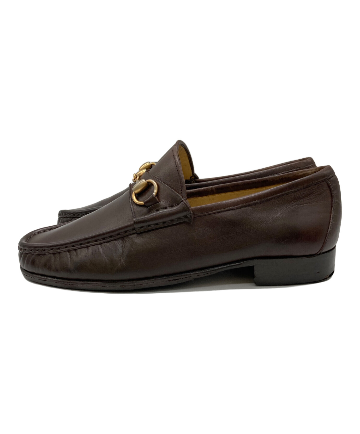 中古・古着通販】GUCCI (グッチ) ホースビットローファー ブラウン 