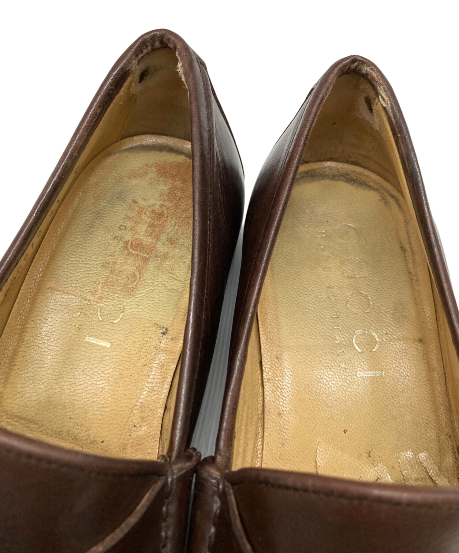 中古・古着通販】GUCCI (グッチ) ホースビットローファー ブラウン 