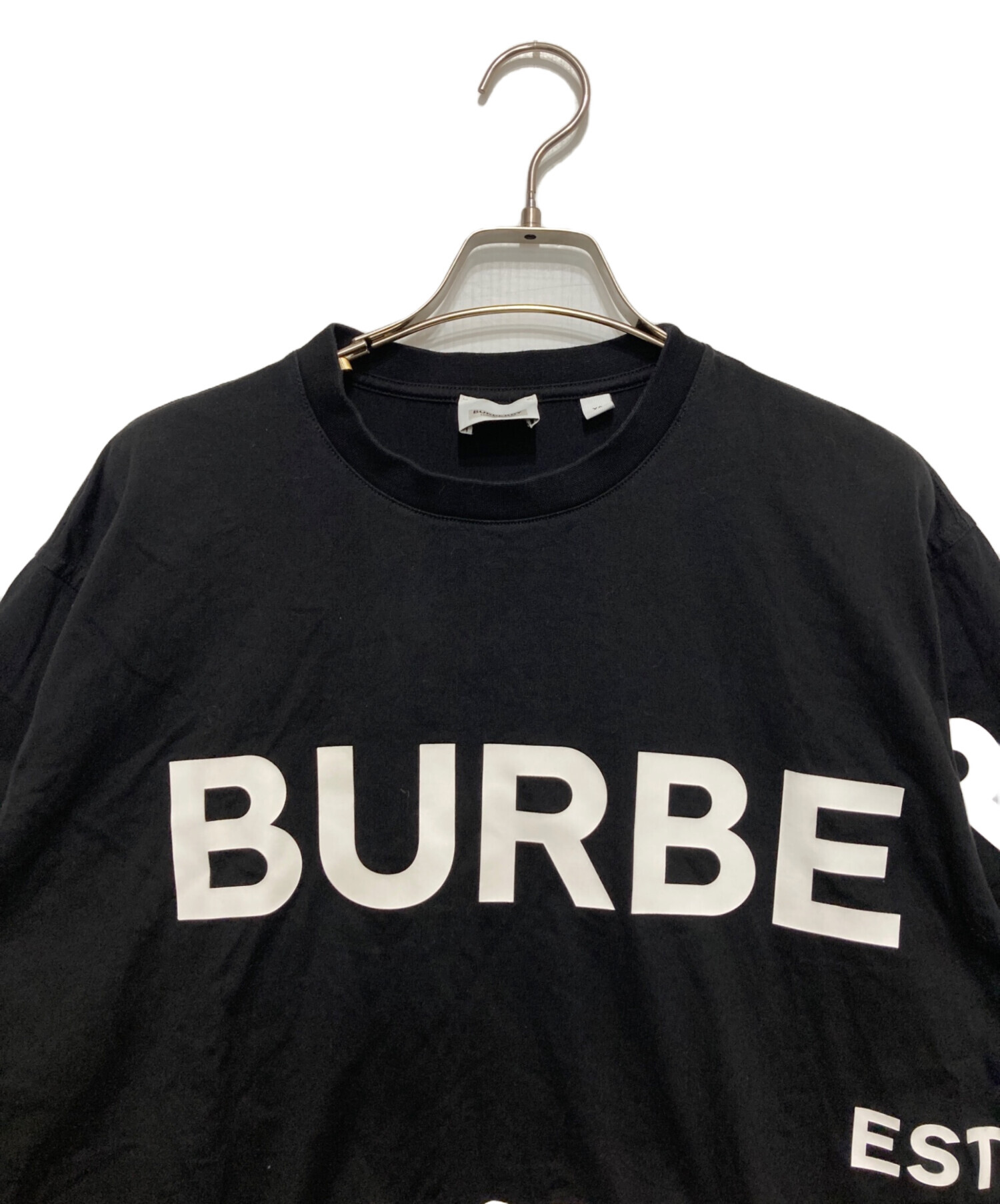 美品 BURBERRY バーバリー ホースフェリー ロゴ Tシャツ ブラックXS 中古・古着通販】BURBERRY (バーバリー) ホースフェリーロゴT
