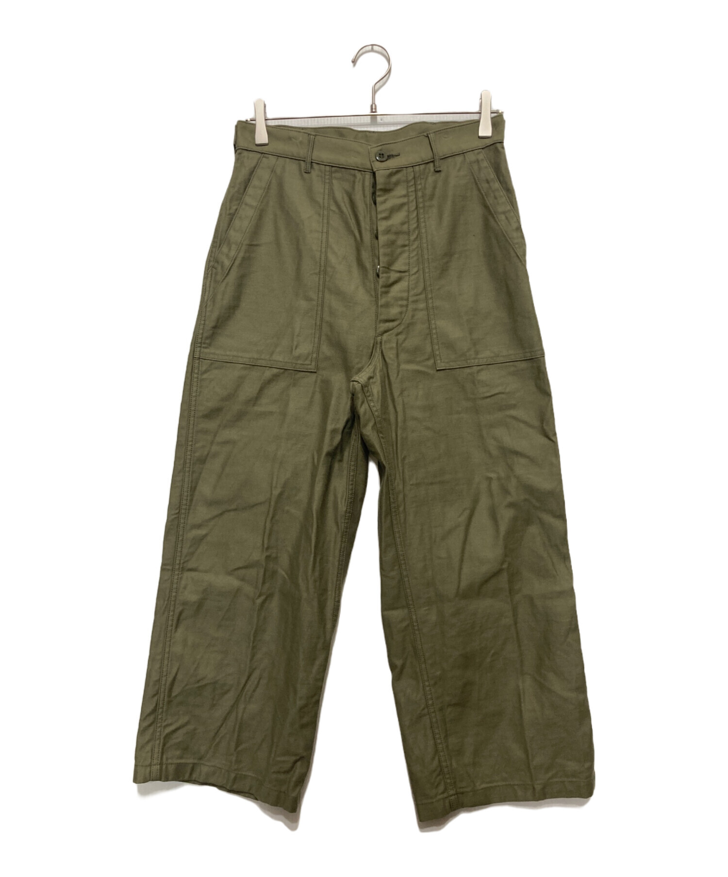 中古・古着通販】HYKE (ハイク) BACK SATIN BAKER PANTS カーキ サイズ