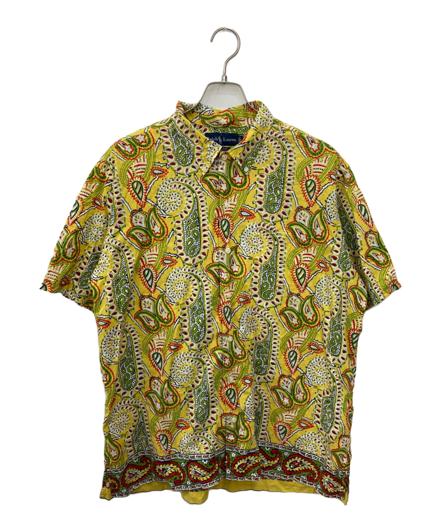 【美品】RALPH LAUREN 半袖シャツ BD ペイズリー 緑 2XL 中古・古着通販】RALPH LAUREN (ラルフローレン) ペイズリーコットンS