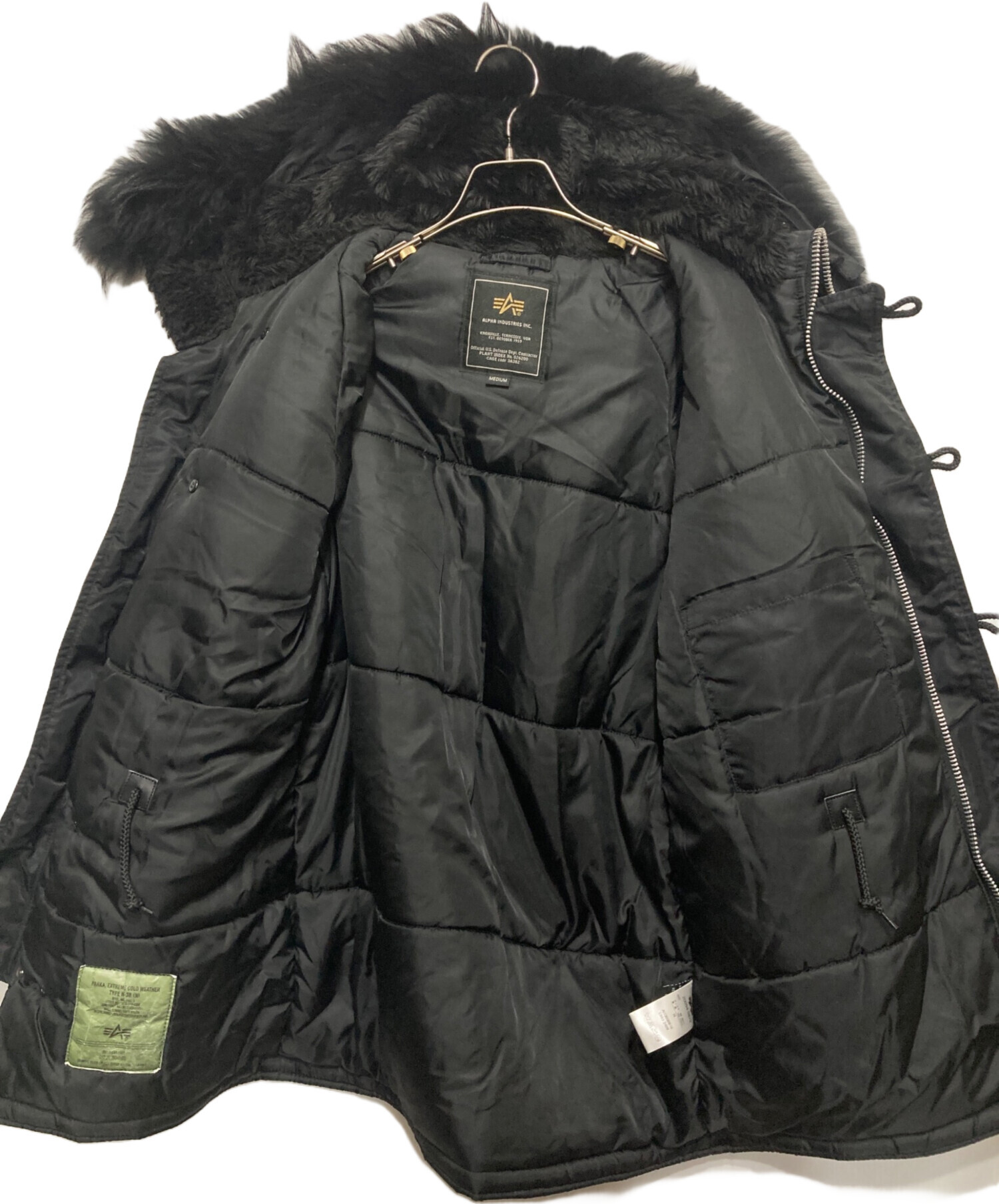 中古・古着通販】ALPHA (アルファ) N-3B フライトジャケット ブラック 