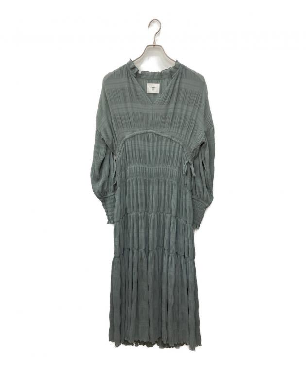 中古・古着通販】AMERI (アメリ) SHIRRING PLEATS DRESS グリーン
