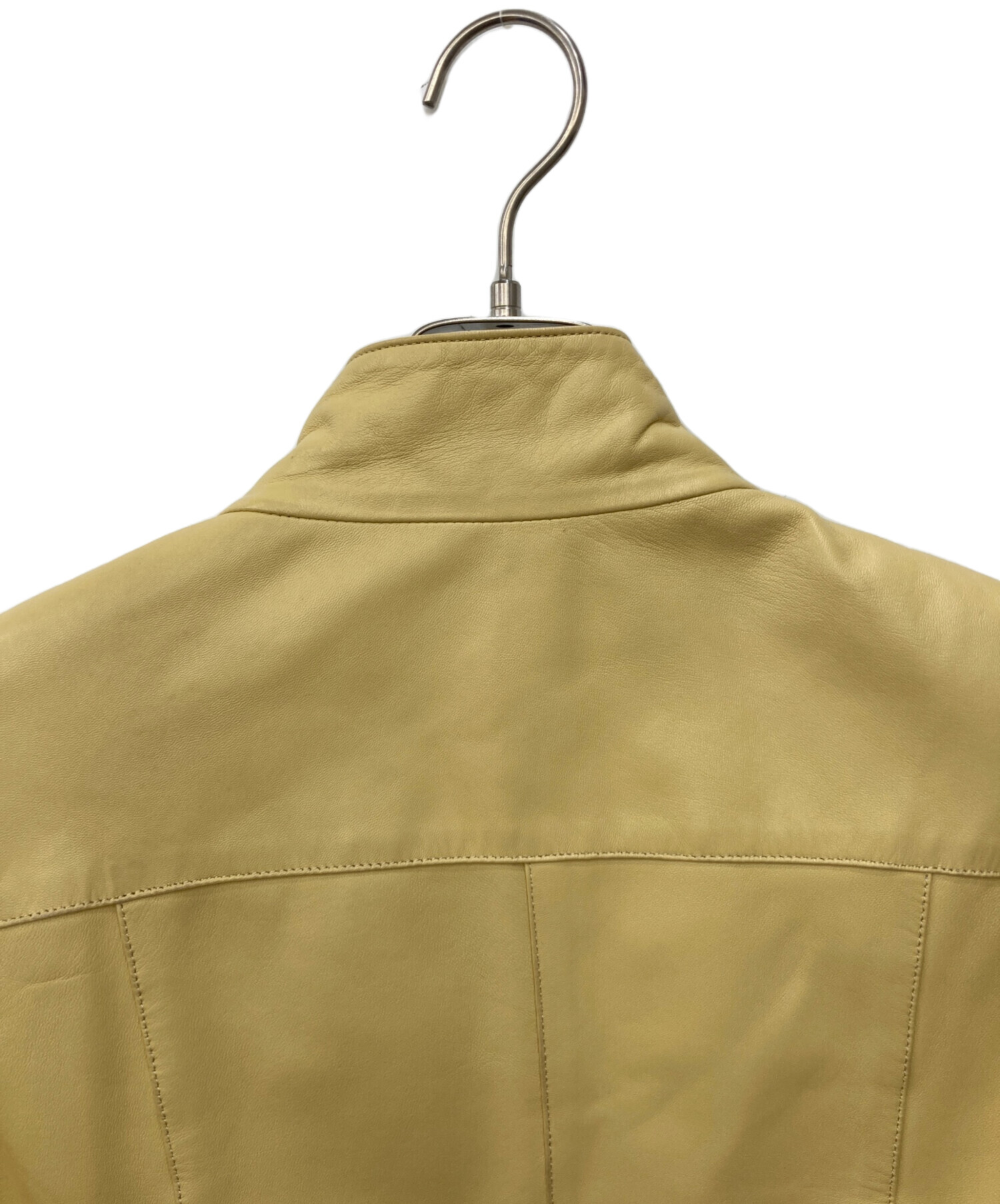 中古・古着通販】BALMAIN (バルマン) ラムレザージャケット ベージュ