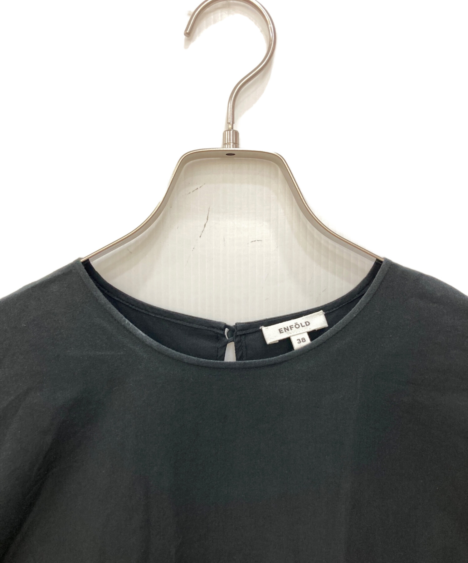 ENFOLD 2024SS WAVE SHIRRING BLOUSE 黒