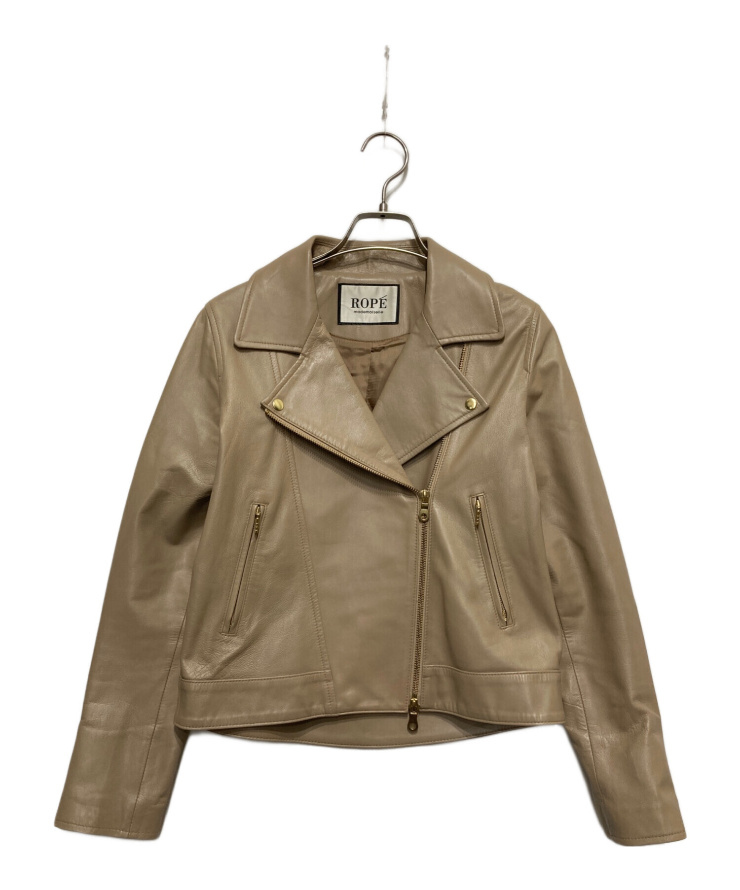 匿名配送新品未着用 新品未着用 ダブルライダースジャケット ベージュ