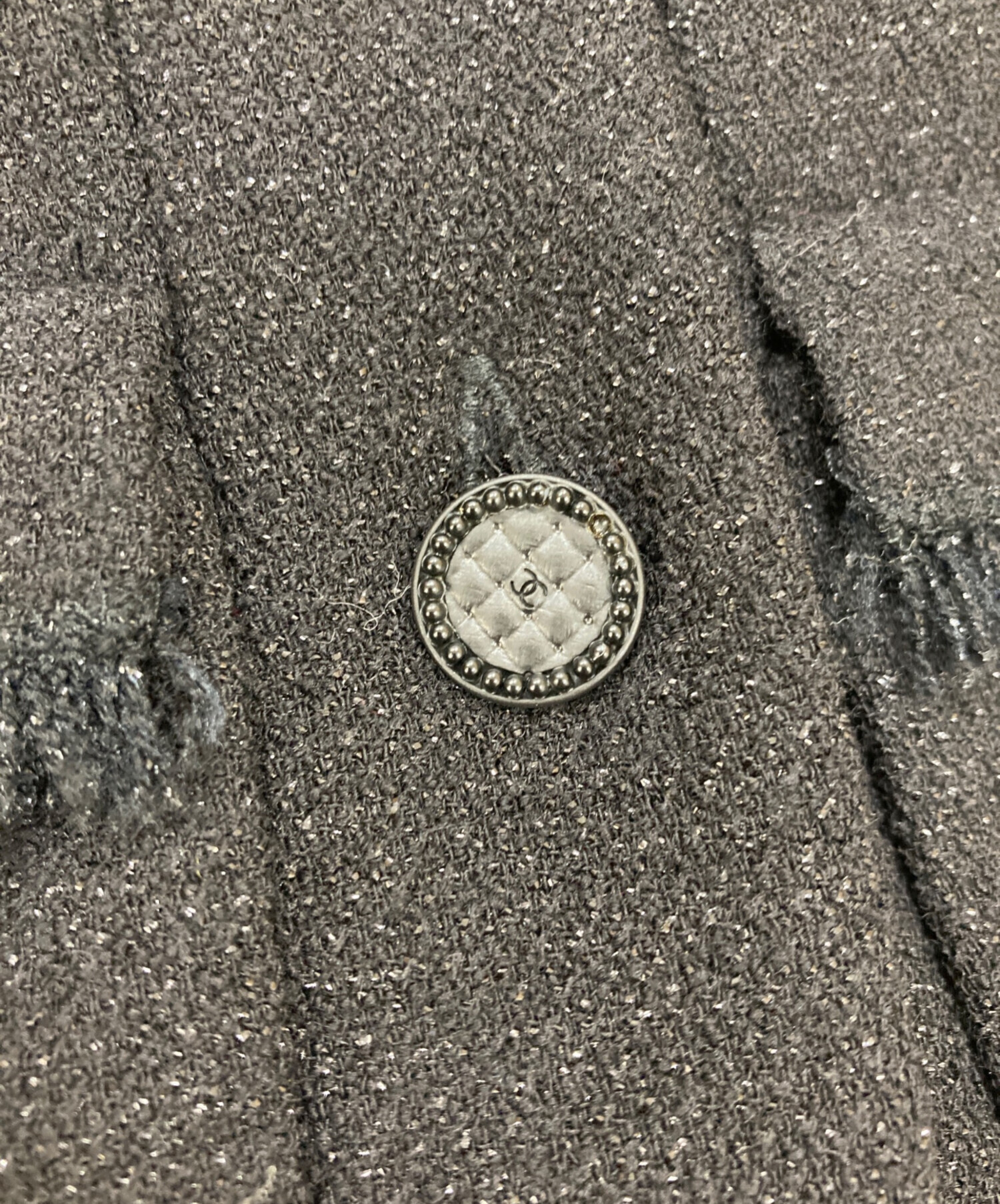 中古・古着通販】CHANEL (シャネル) ラメツイードジャケット ブラック