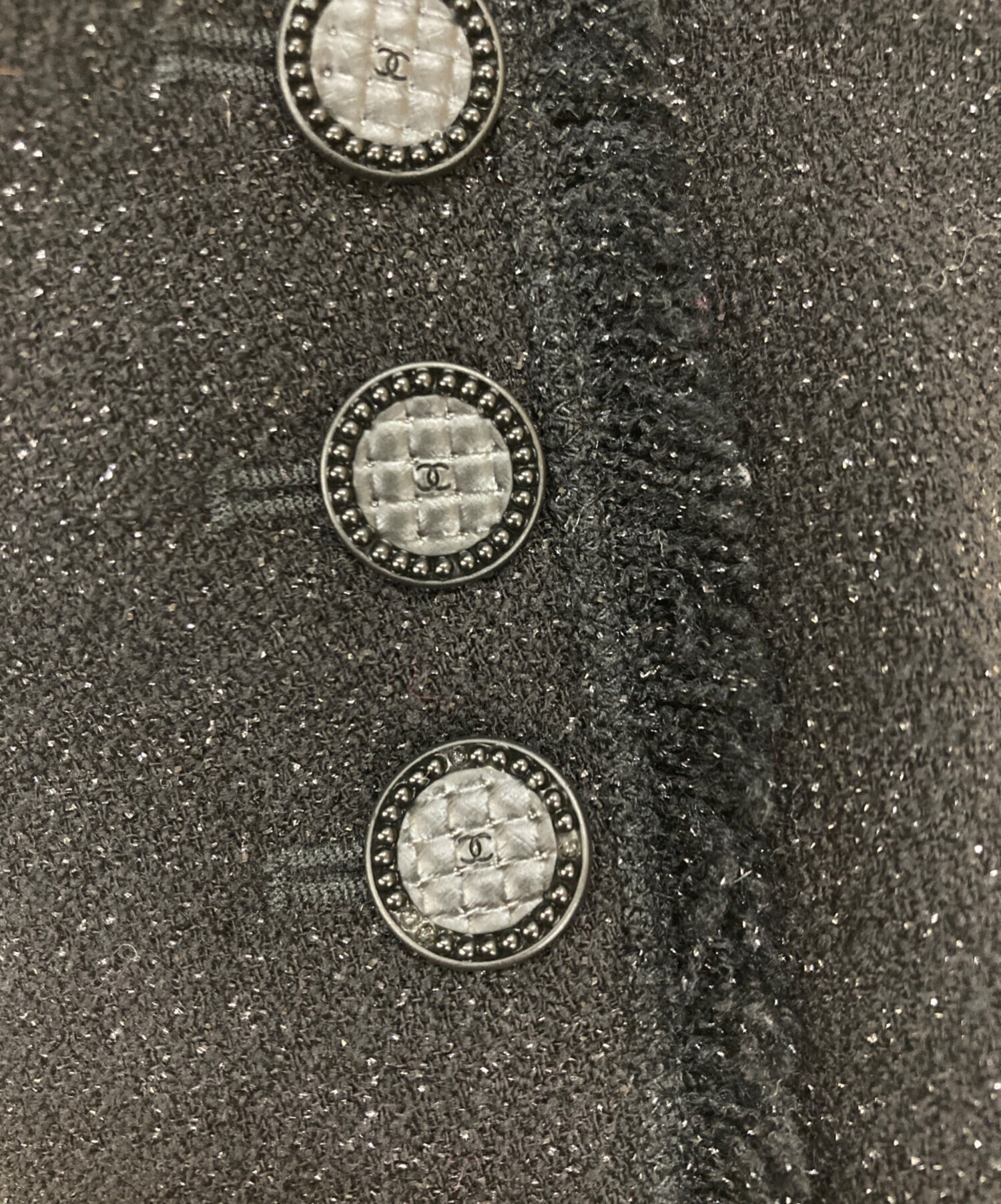 美品　CHANELシャネル　ジャケット　ラメ　バイカラー　ブラック　ツイード 中古・古着通販】CHANEL (シャネル) ラメツイードジャケット